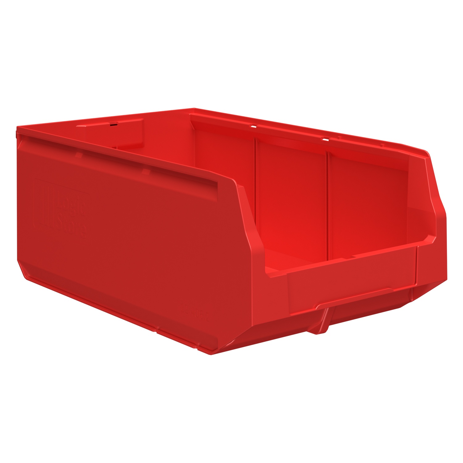Складской лоток Logic Store 500х300х200 мм iPlast красный с отверстиями для перегородок N2 (12.406.2)