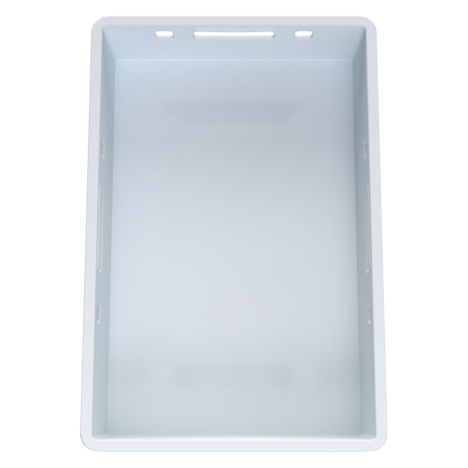 Пищевой ящик универсальный E1 FK-6412 600х400х120 мм iPlast белый со сплошными стенками и дном