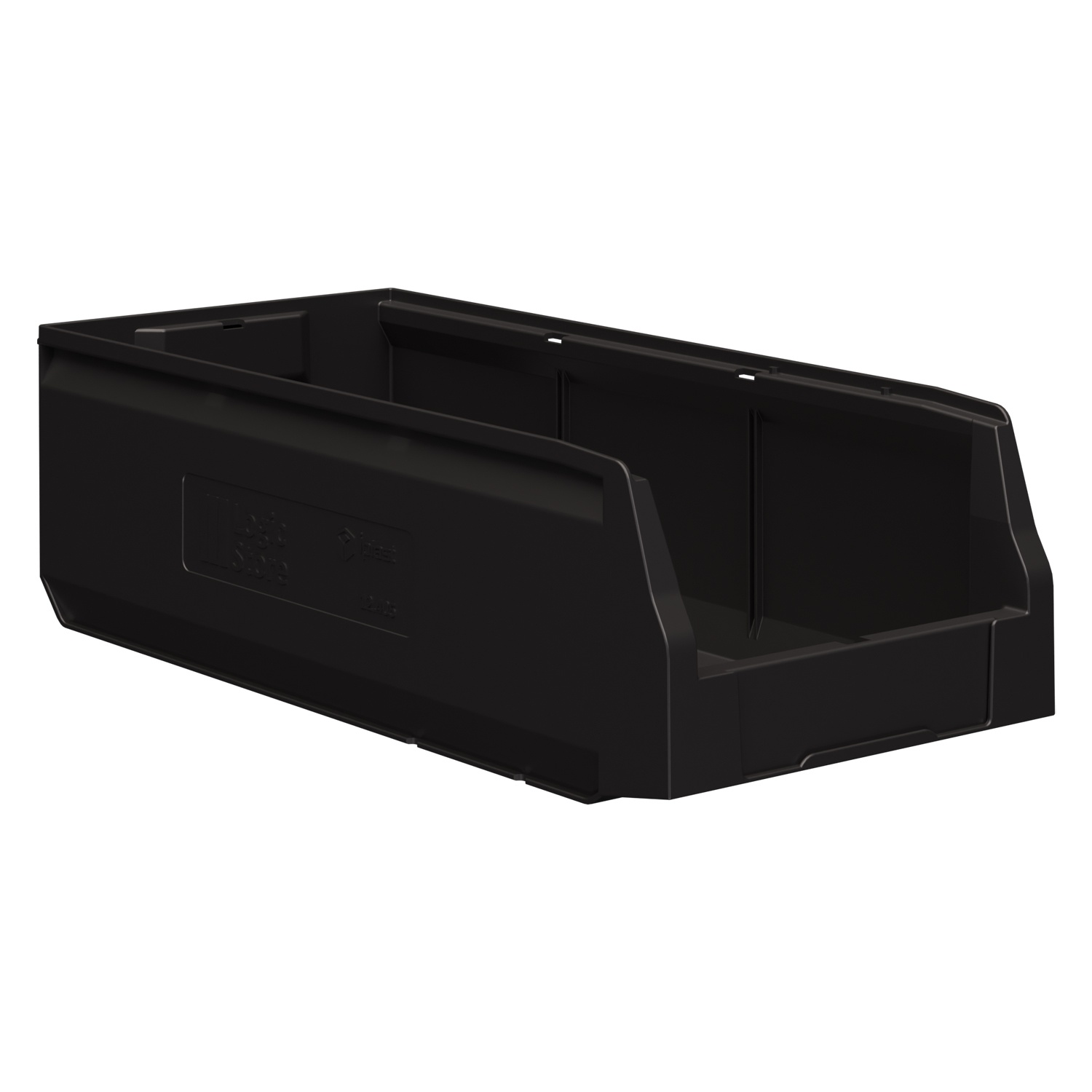 Складской лоток Logic Store 500х225х150 мм iPlast чёрный ЭКО с отверстиями для перегородок N1 (12.405.1)