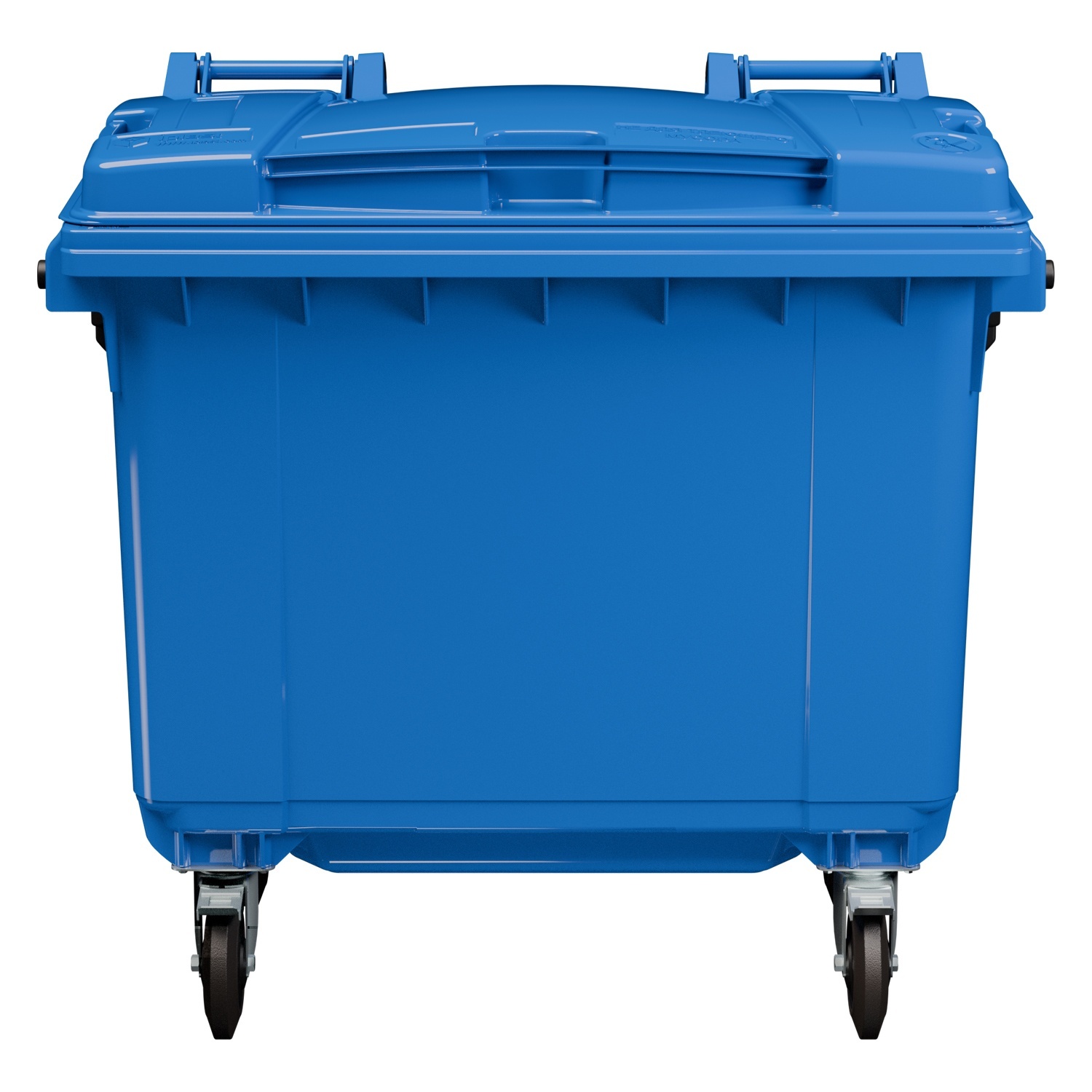 Мусорный контейнер 660 л iPlast синий 4-колёсный с синей крышкой