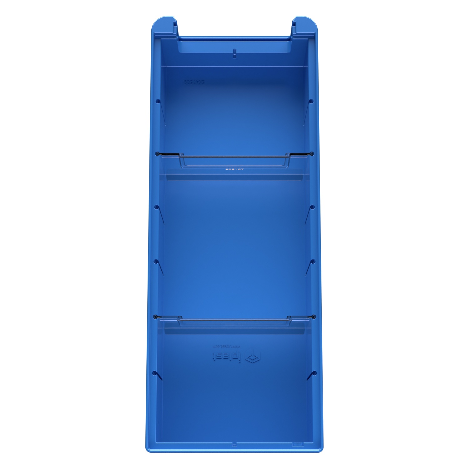 Полочный контейнер SK-41509 400х155х90 мм iPlast голубой с 2 поперечными перегородками