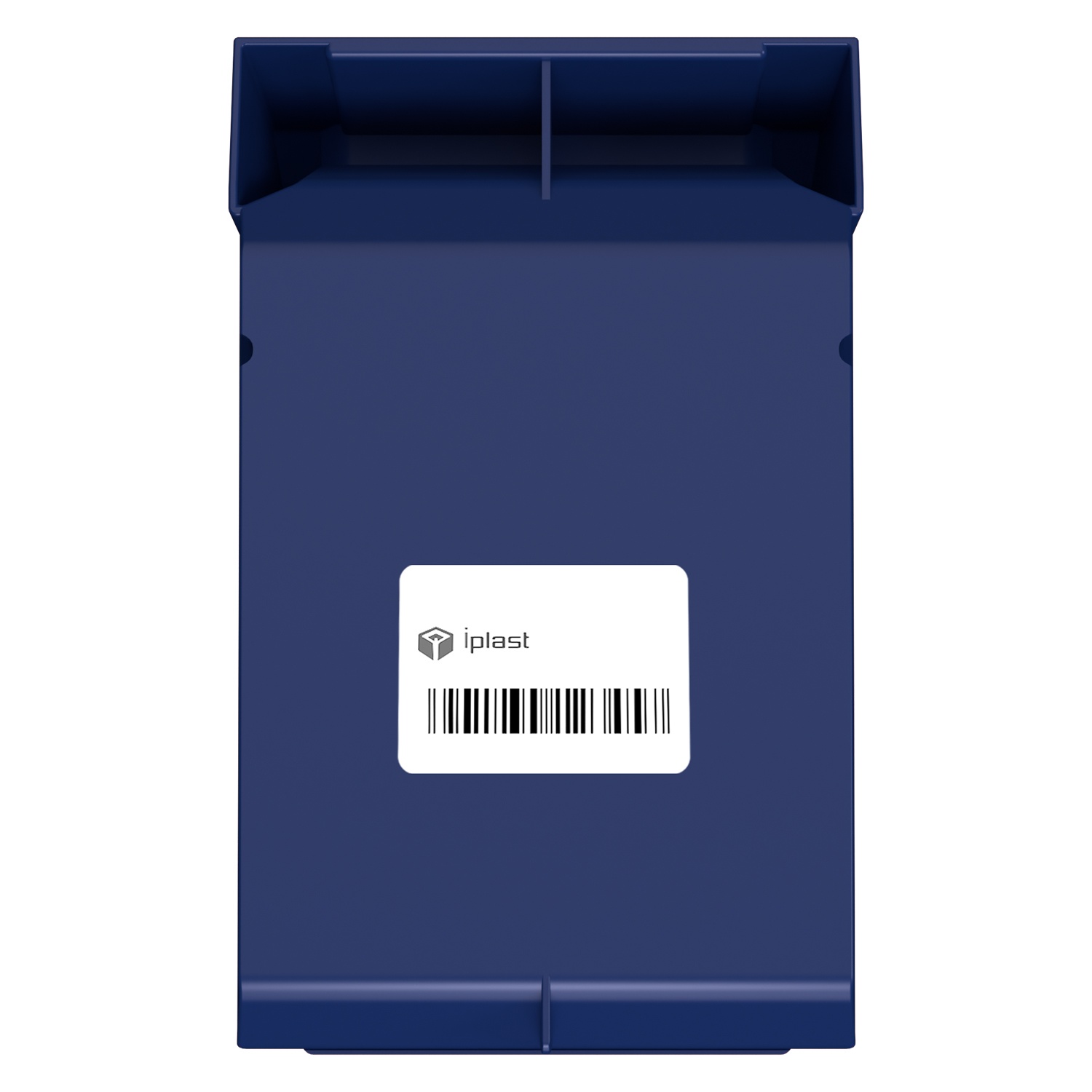 Складской лоток Logic Store 250х150х130 мм iPlast синий индиго с наклейкой 50х70 мм сбоку