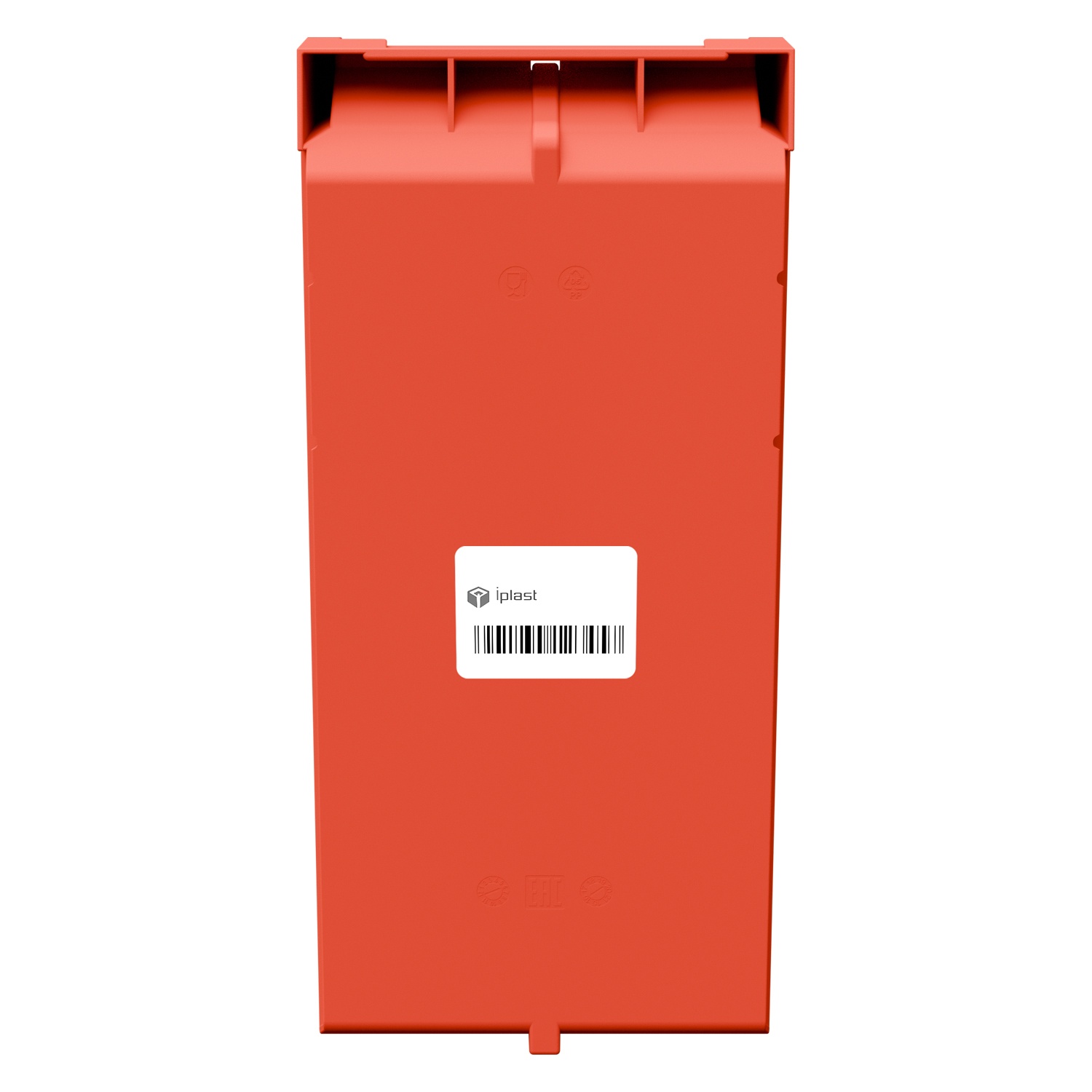 Складской лоток Logic Store 500х225х150 мм iPlast красный с отверстиями для перегородок и наклейкой сбоку