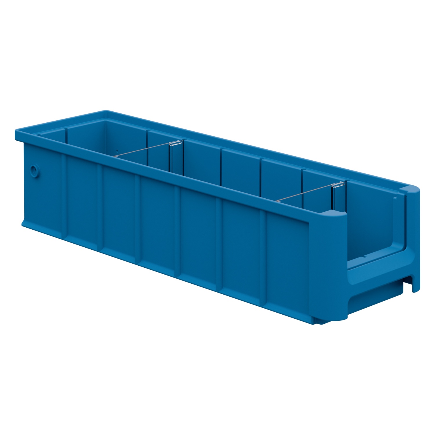 Полочный контейнер SK-4109 400х117х90 мм iPlast голубой с 2 поперечными перегородками