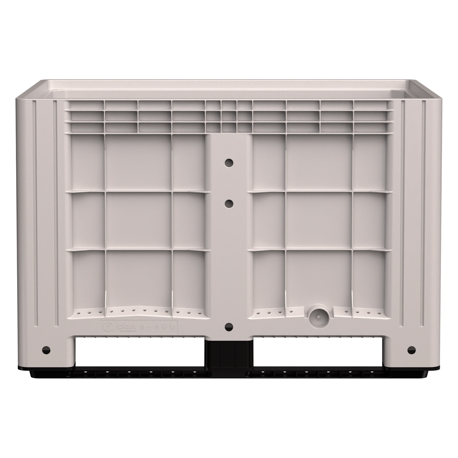Большой контейнер 1200x800x800 мм iPlast iBOX светло-серый со сплошными стенками и дном, на полозьях