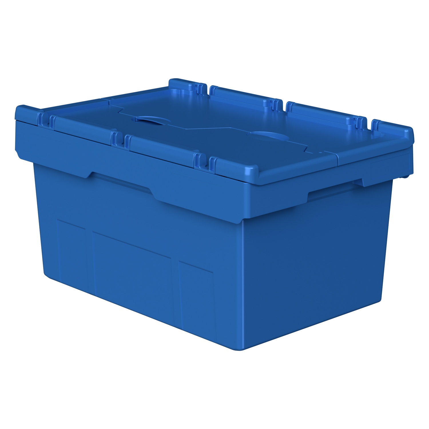 Вкладываемый контейнер INSTORE KV-6427 600х400х297 мм iPlast голубой со сплошным дном и распашной крышкой