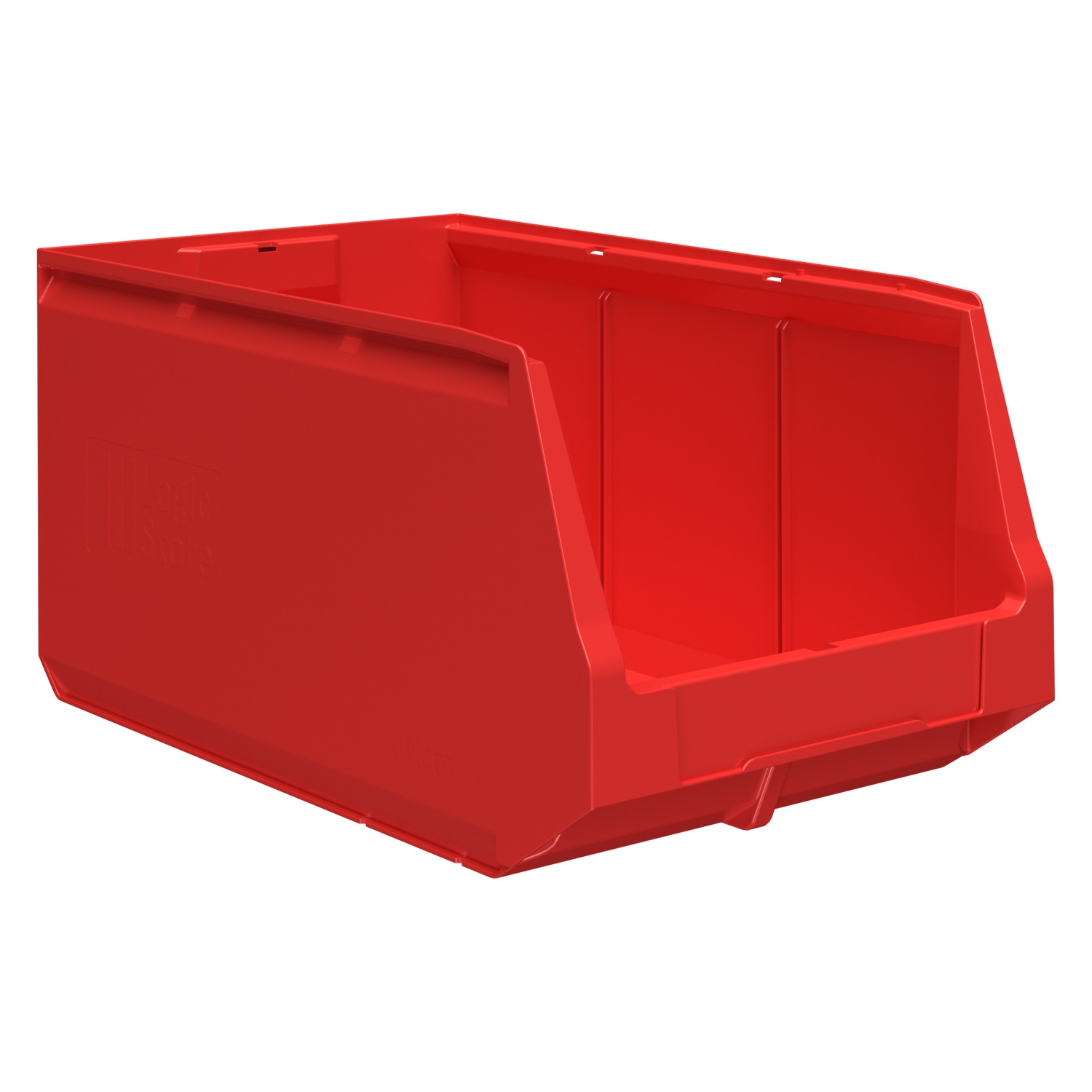 Складской лоток Logic Store 500х300х250 мм iPlast красный с отверстиями для перегородок N1 (12.407.1)