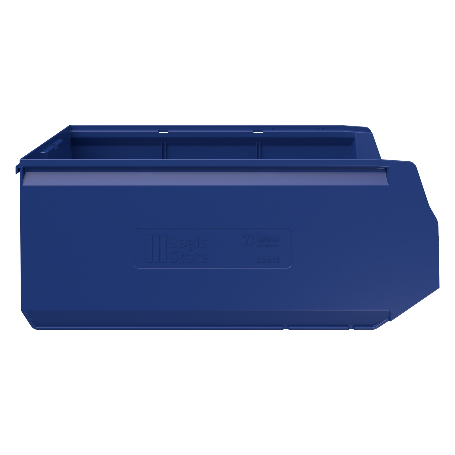 Складской лоток Logic Store 500х300х200 мм iPlast синий с отверстиями для перегородок Складской лоток Logic Store 500х300х200 мм iPlast синий с отверстиями для перегородок