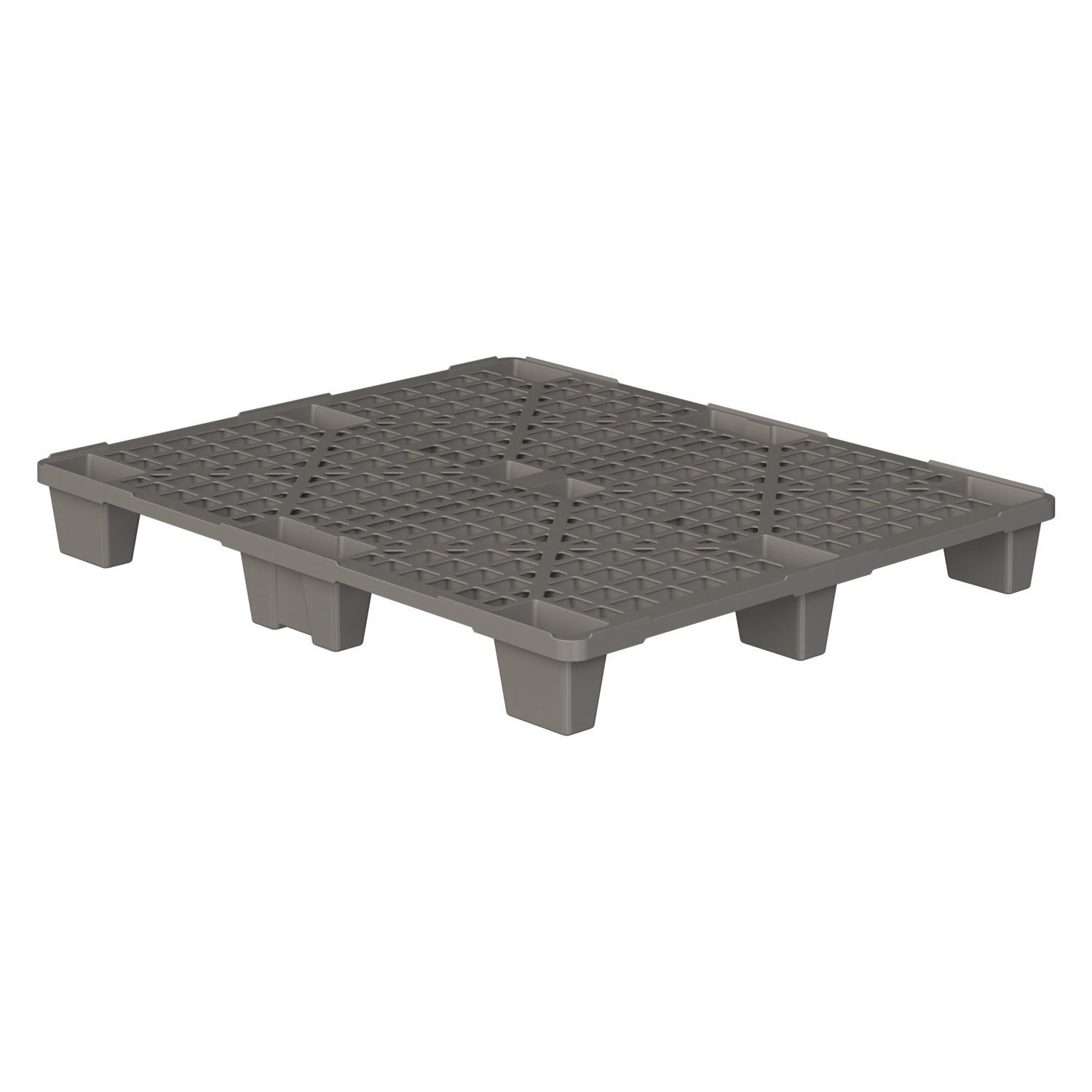 Пластиковый паллет 1200x1000x135 мм iPlast серый перфорированный на ножках с бортиком