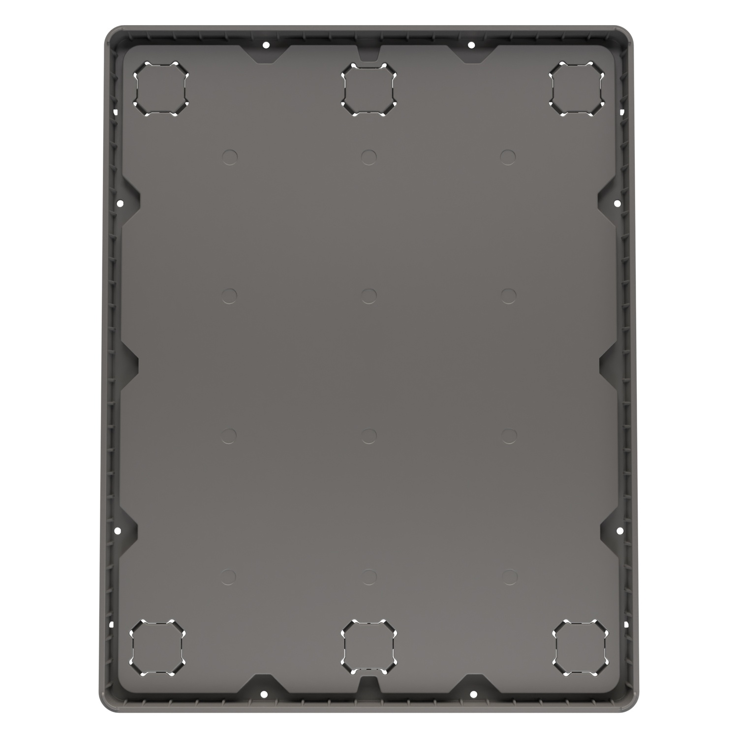 Пластиковый паллет 1470x1140x180 мм iPlast серый сплошной на 3 полозьях