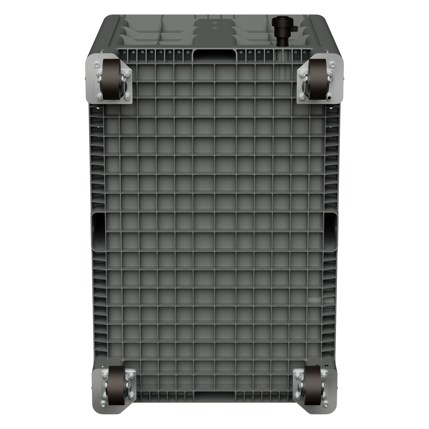 Большой контейнер 1200х800х920 мм iPlast iBOX светло-серый со сплош. стенками и дном, на колёсах с краном 1 дюйм