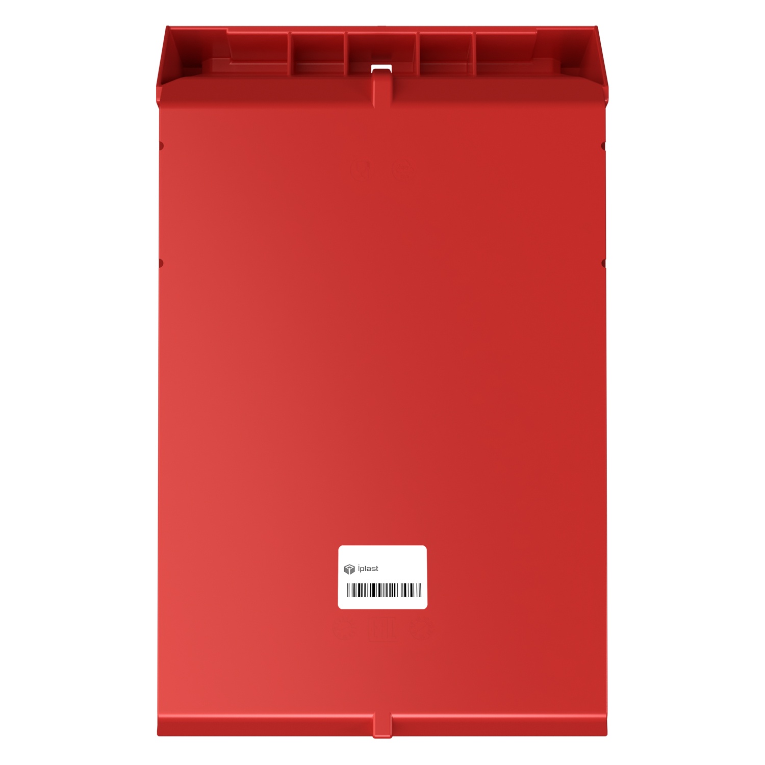 Складской лоток Logic Store 500х300х250 мм iPlast красный с отверстиями для перегородок и наклейкой сбоку