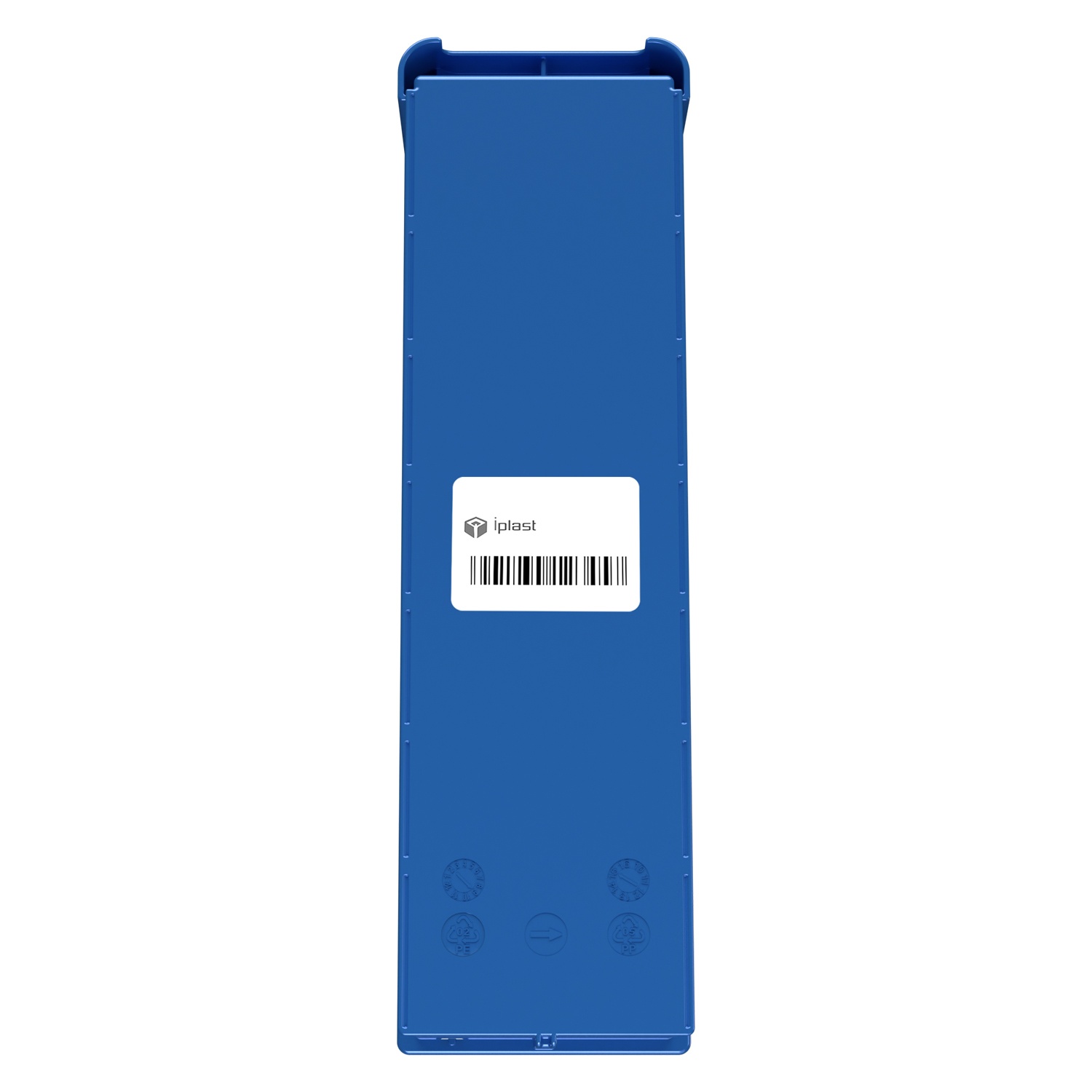 Полочный контейнер SK-4109 400х117х90 мм iPlast голубой с 2 поперечными перегородками и наклейкой 50х70 мм сбоку