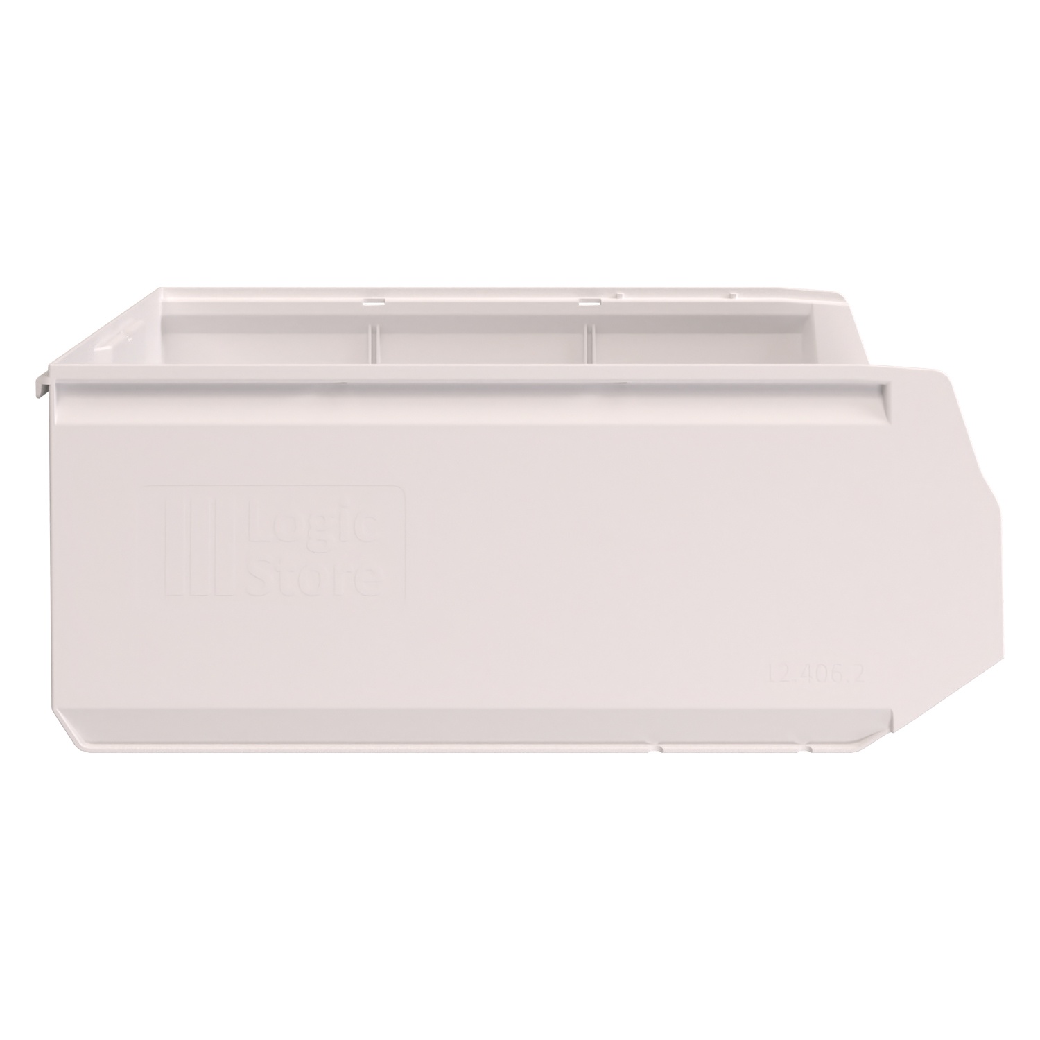 Складской лоток Logic Store 500x300x200 мм iPlast белый с отверстиями для перегородок