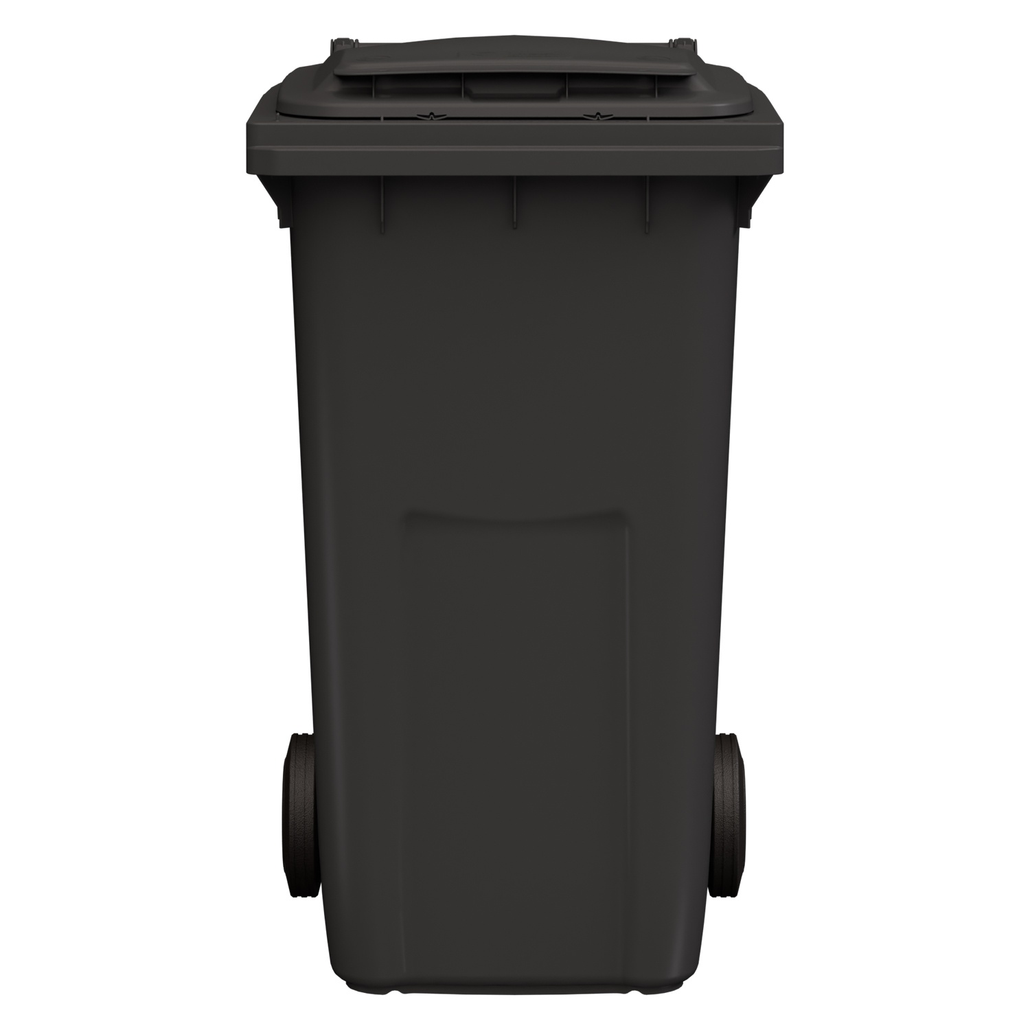 Мусорный контейнер 240 л iPlast тёмно-серый 2-колёсный (д. 200 мм) с тёмно-серой крышкой NEW (20.808)