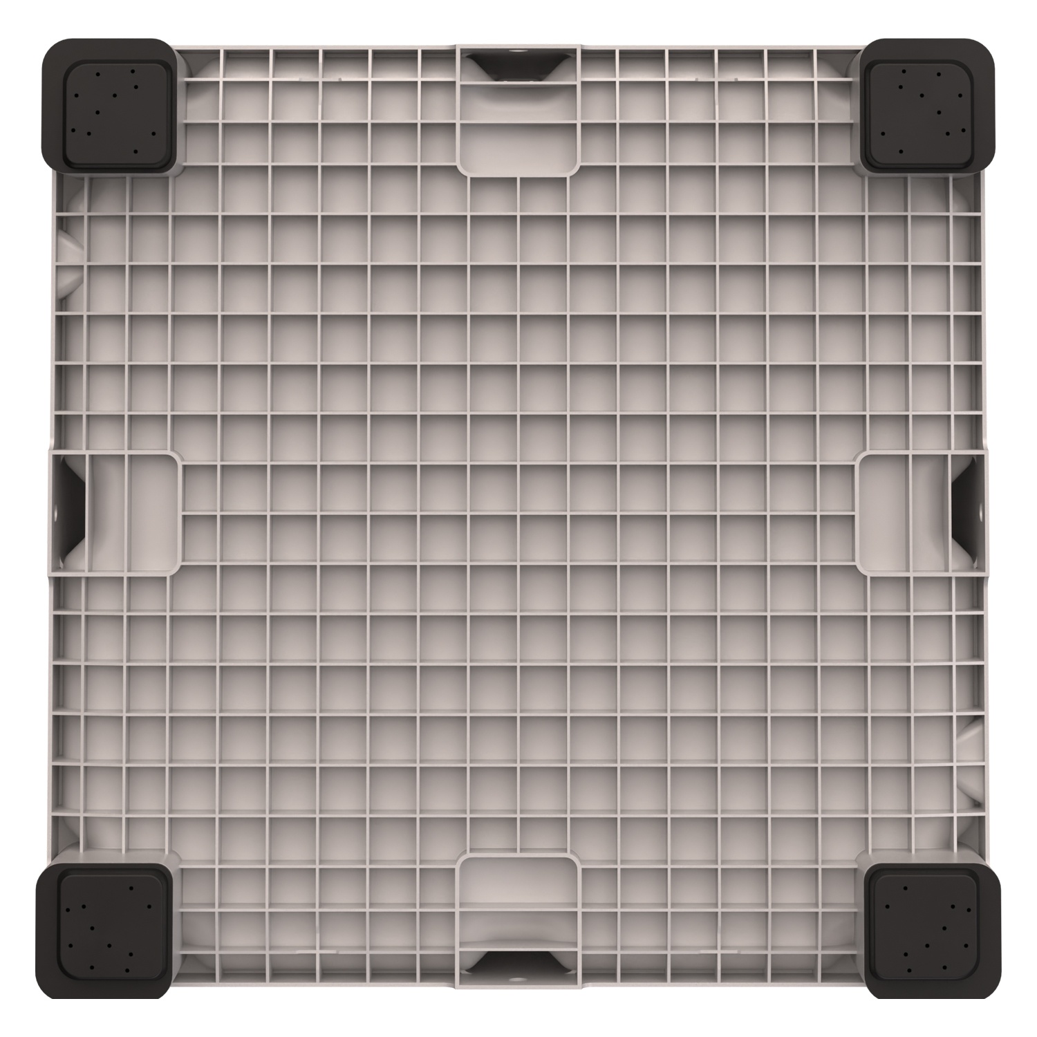 Большой контейнер 1130x1130x580 мм iPlast iBOX светло-серый со сплошными стенками и дном, на ножках
