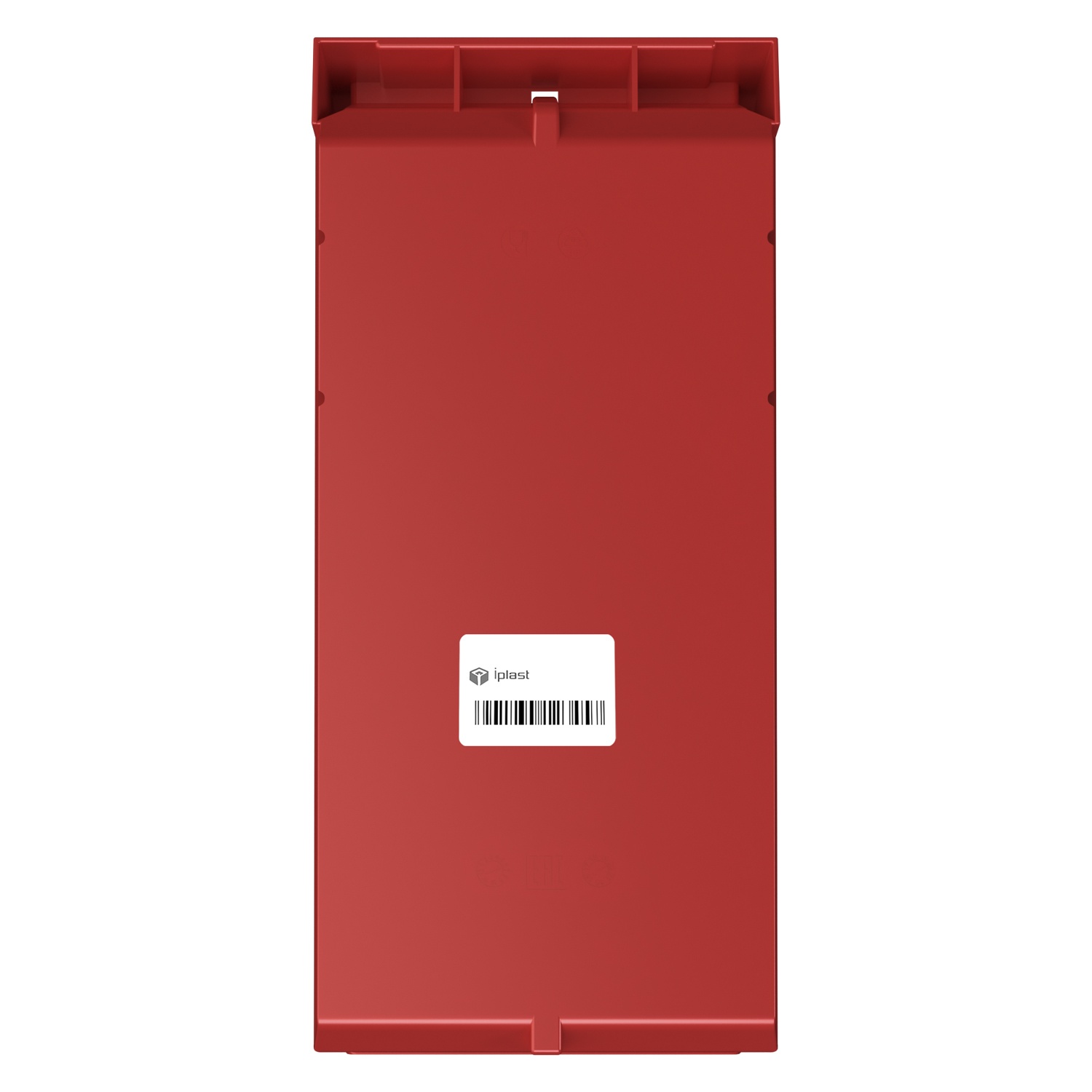 Складской лоток Logic Store 500х225х150 мм iPlast красный с отверстиями для перегородок и наклейкой сбоку