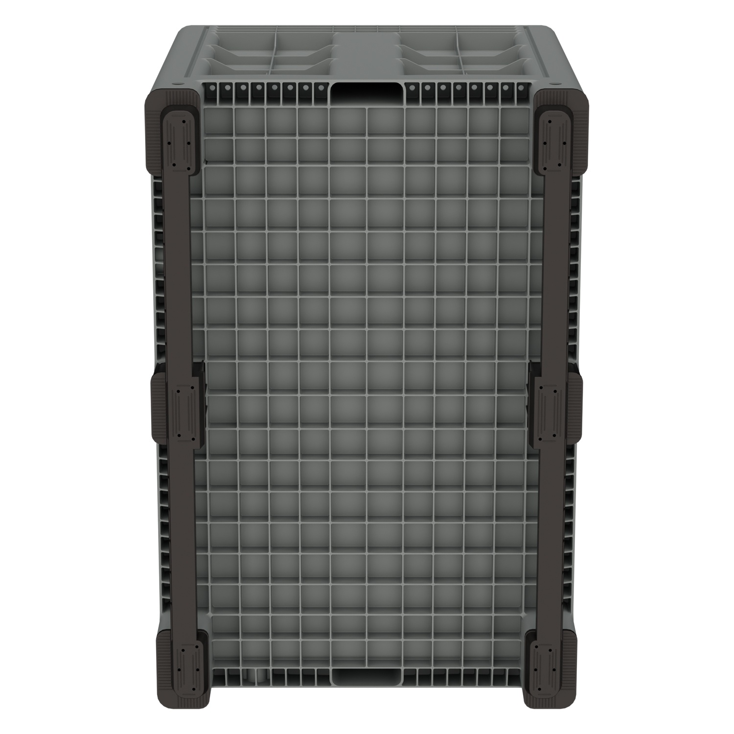 Большой контейнер 1200x800x800 мм iPlast iBOX светло-серый со сплошными стенками и дном, на полозьях