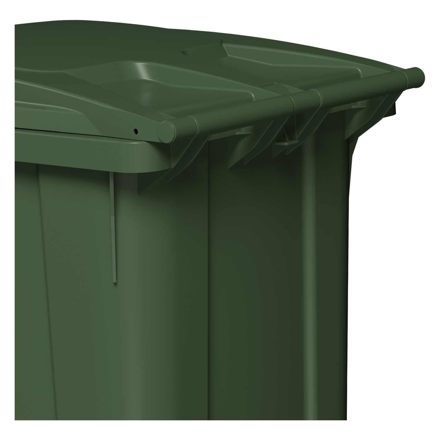 Мусорный контейнер 360 л iPlast зелёный 2-колёсный (д. 300 мм) с зелёной крышкой