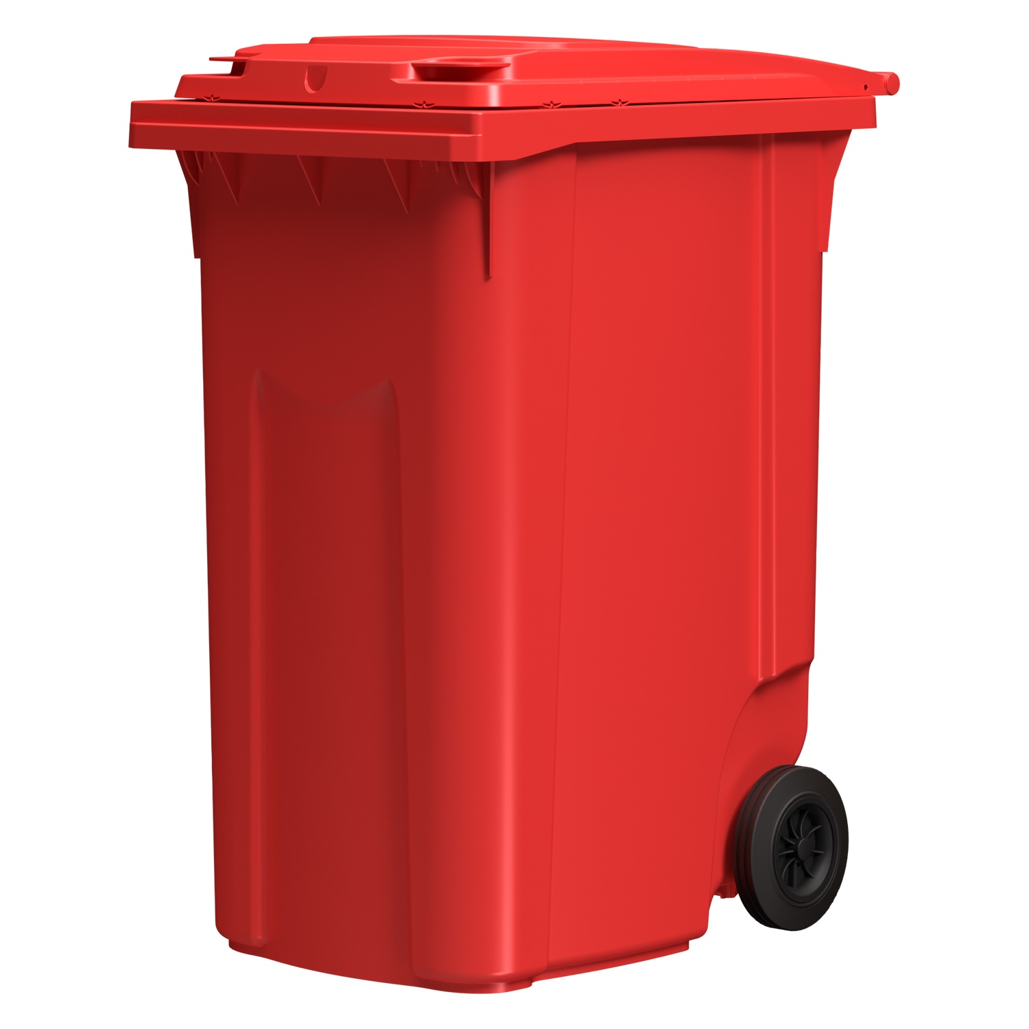 Мусорный контейнер 360 л iPlast красный 2-колёсный (д. 200 мм) с красной крышкой Мусорный контейнер 360 л iPlast красный 2-колёсный (д. 200 мм) с красной крышкой
