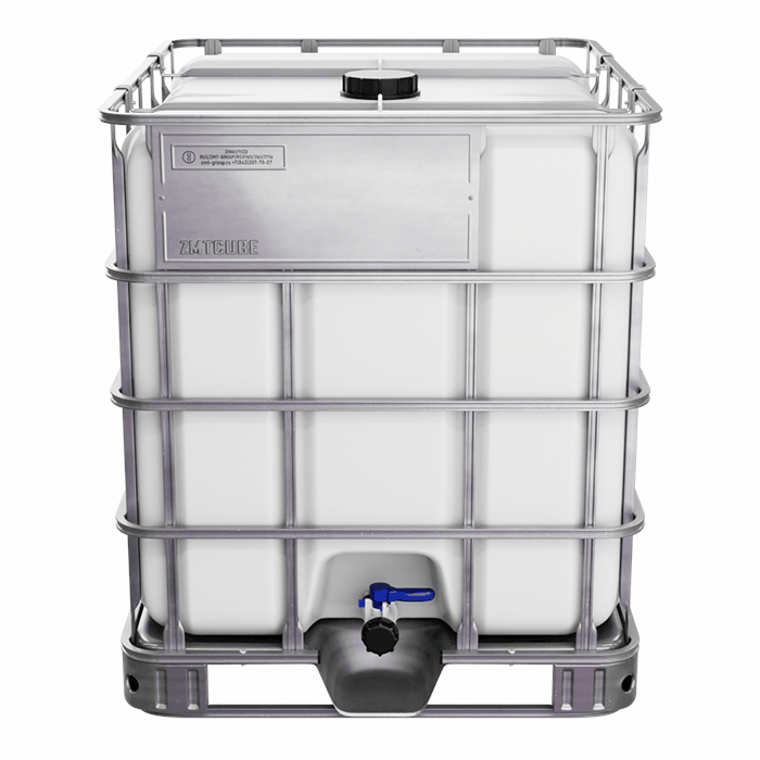 Еврокуб 1000 л на металлическом поддоне в обрешётке