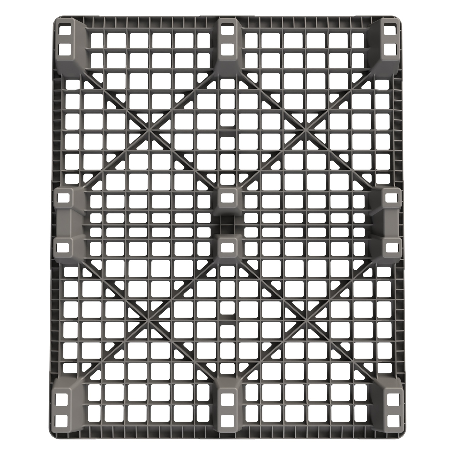Пластиковый паллет 1200x1000x135 мм iPlast серый перфорированный на ножках с бортиком