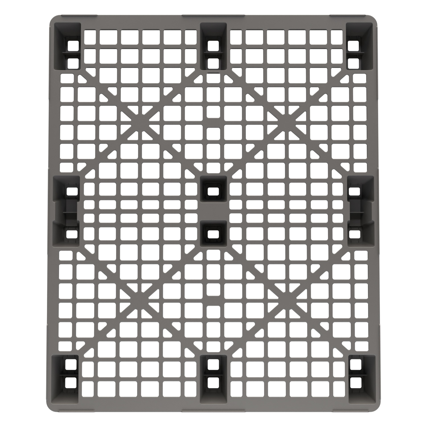 Пластиковый паллет 1200x1000x135 мм iPlast серый перфорированный на ножках с бортиком