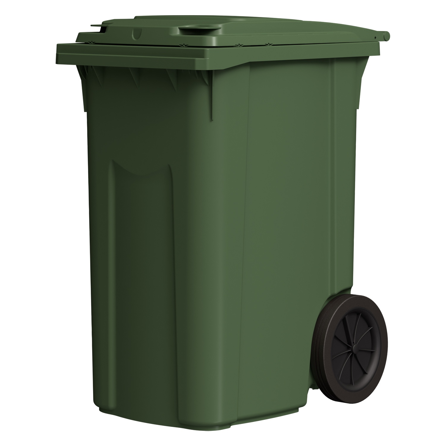 Мусорный контейнер 360 л iPlast зелёный 2-колёсный (д. 300 мм) с зелёной крышкой Мусорный контейнер 360 л iPlast зелёный 2-колёсный (д. 300 мм) с зелёной крышкой