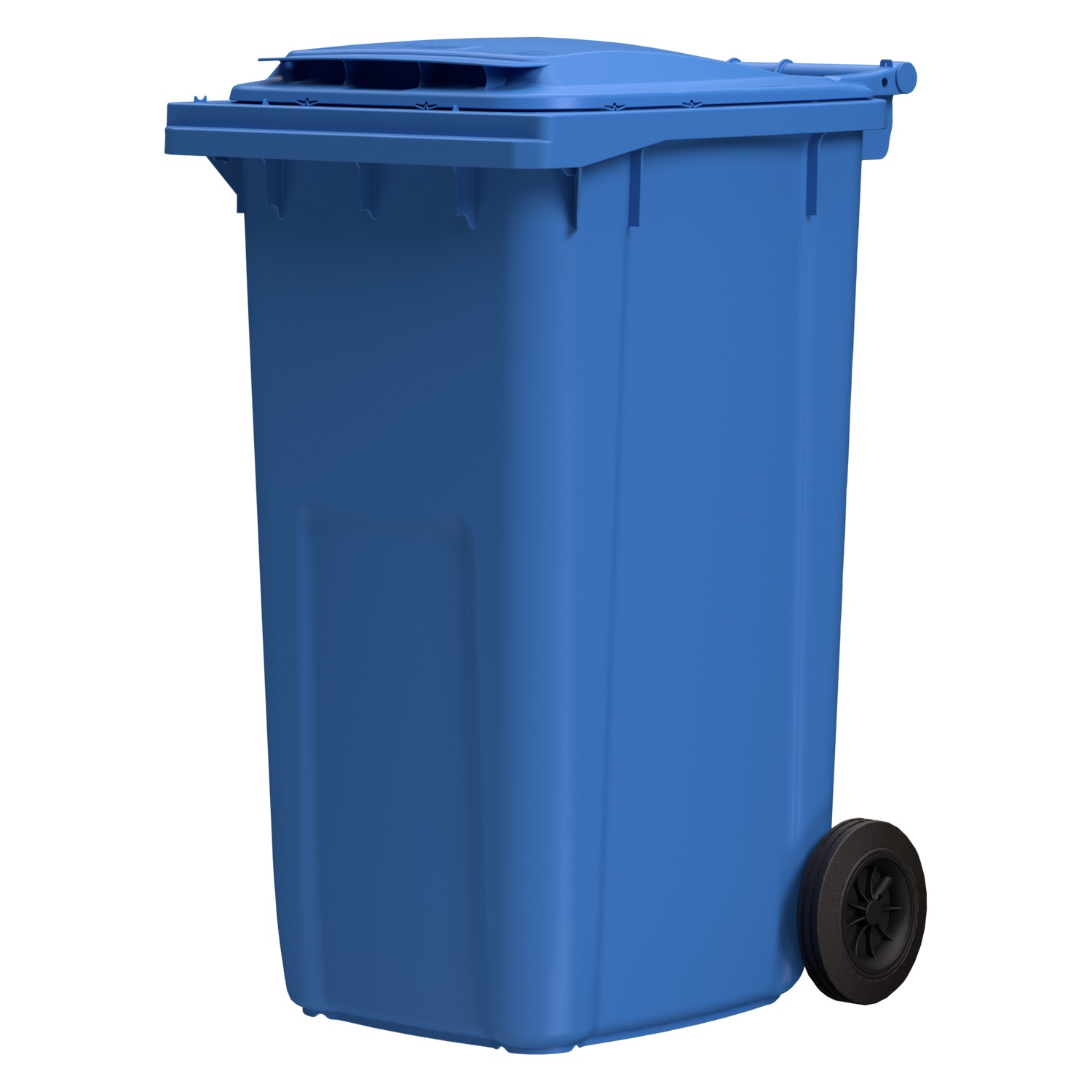 Мусорный контейнер 240 л iPlast тёмно-голубой 2-колёсный (д. 200 мм) с тёмно-голубой крышкой 34.C29 (20.808.63.PE; 21.058.63.РЕ) 00000102528