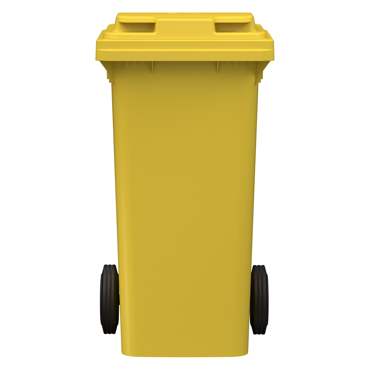 Мусорный контейнер 120 л iPlast жёлтый 2-колёсный (д. 200 мм) с жёлтой крышкой