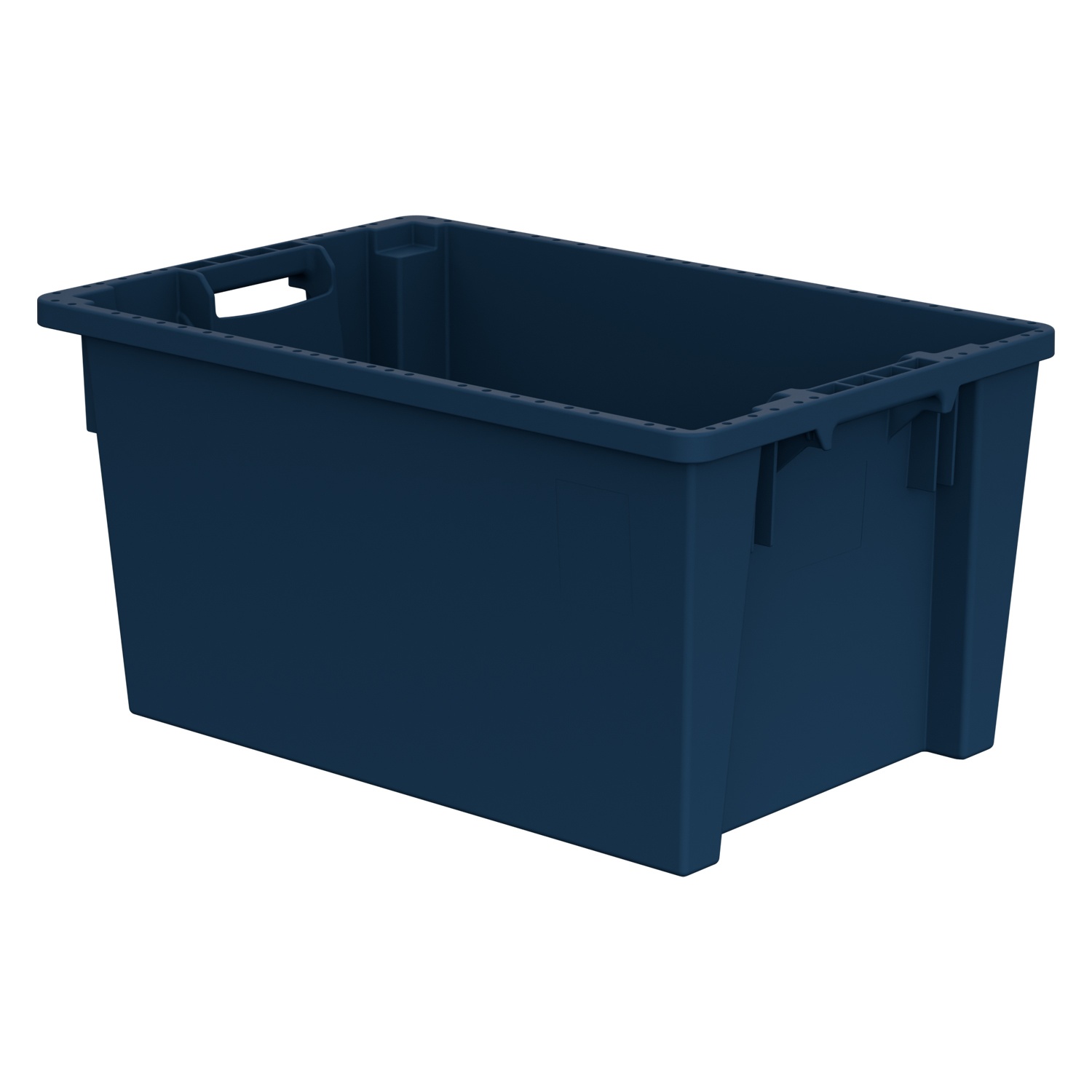 Поворотно-вкладываемый контейнер INSTORE KD-6430.1 600х400х300 мм iPlast синий индиго со сплошным дном