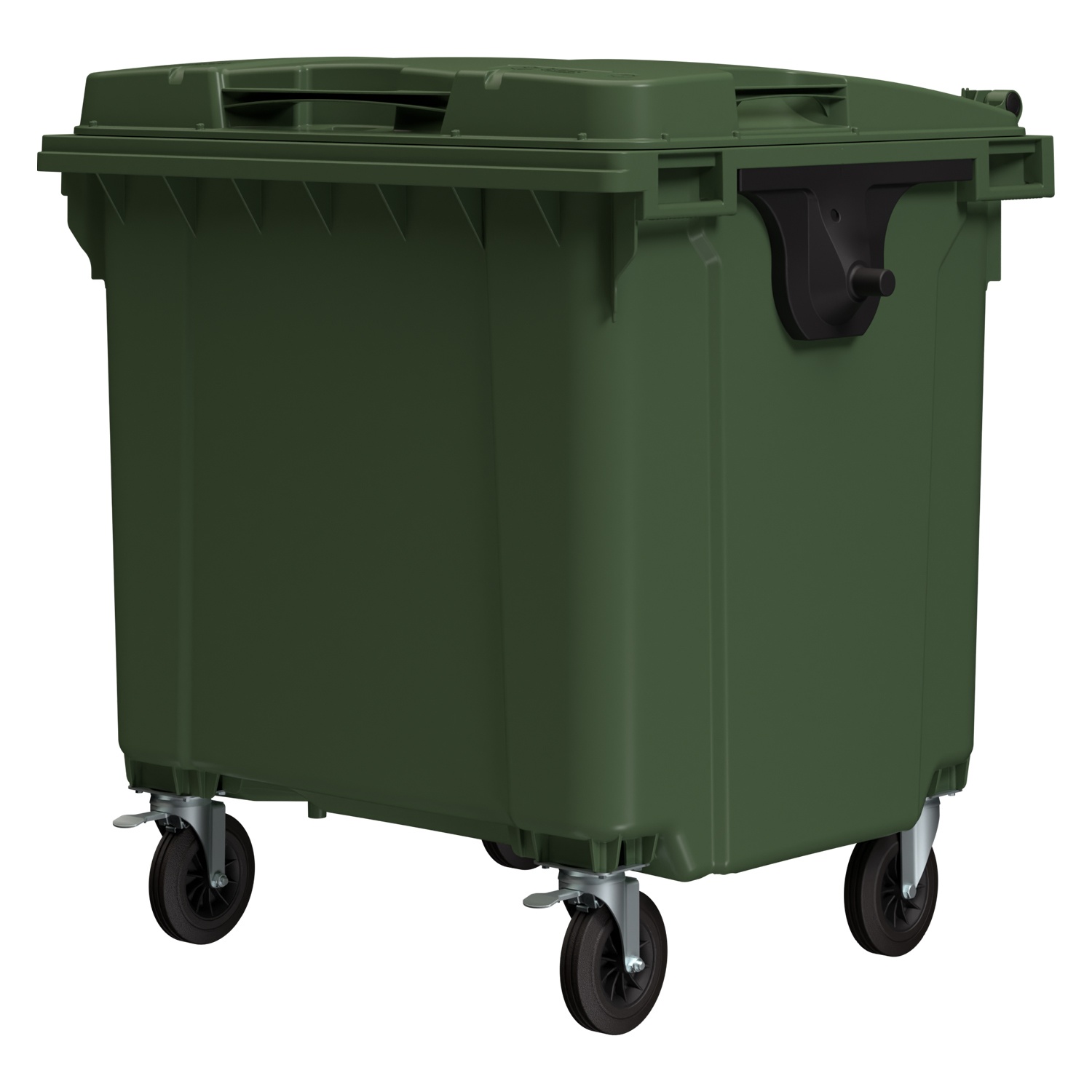 Мусорный контейнер 1100 л iPlast зелёный 4-колёсный с зелёной крышкой N1 (20.807.1) Мусорный контейнер 1100 л iPlast зелёный 4-колёсный с зелёной крышкой N1 (20.807.1)