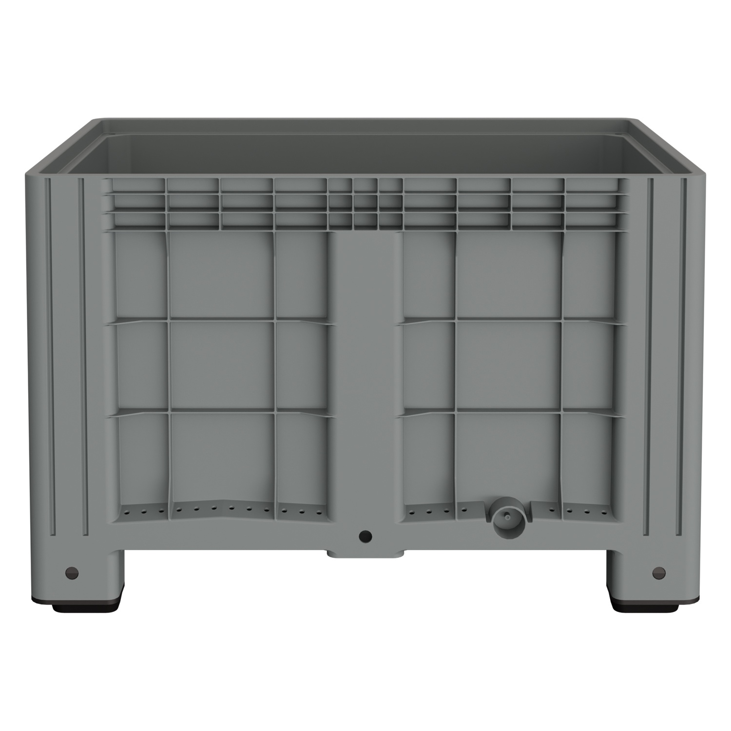 Большой контейнер 1200х800х800 мм iPlast iBOX светло-серый со сплошными стенками и дном, на ножках