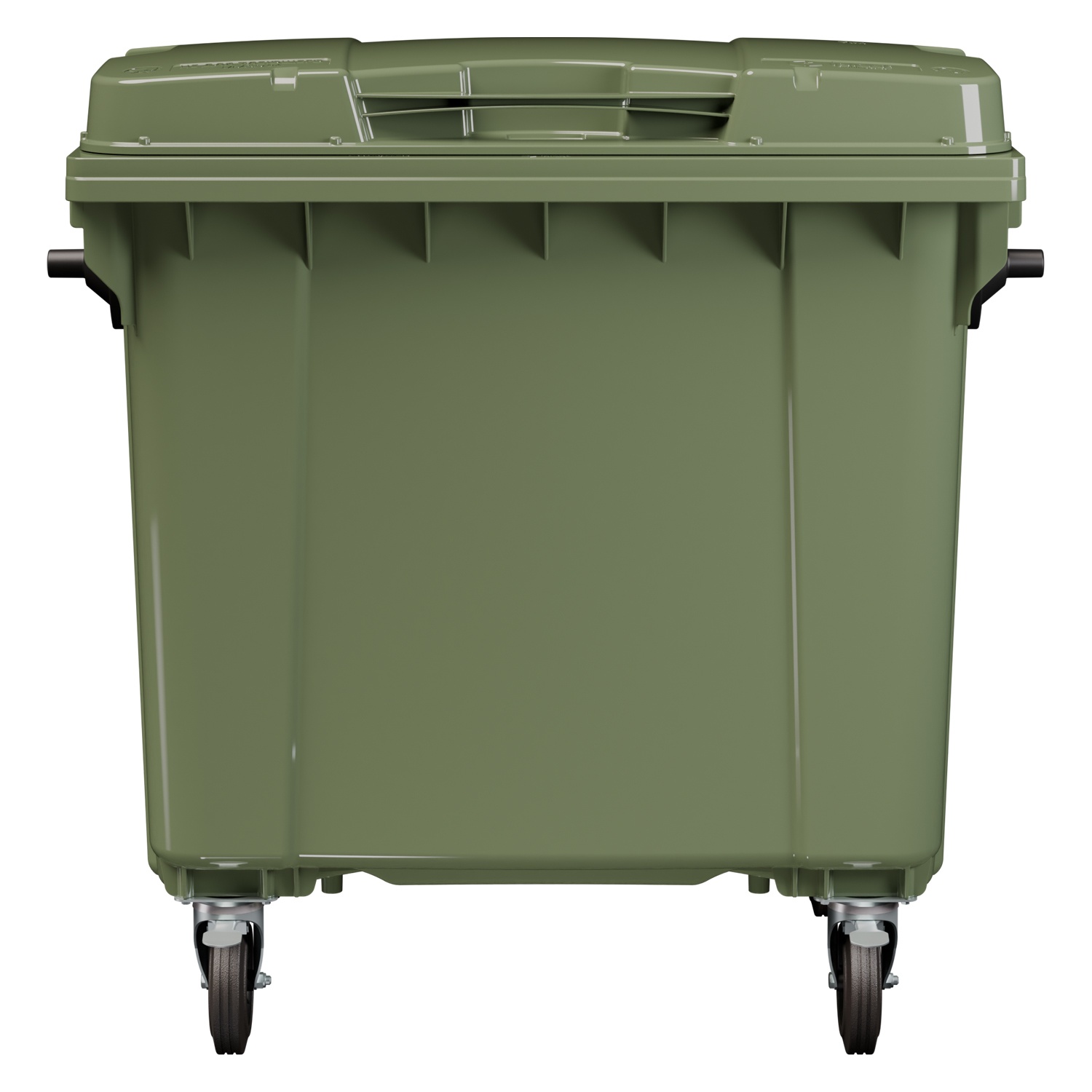 Мусорный контейнер 1100 л iPlast зелёный 4-колёсный с зелёной крышкой N1 (20.807.1)