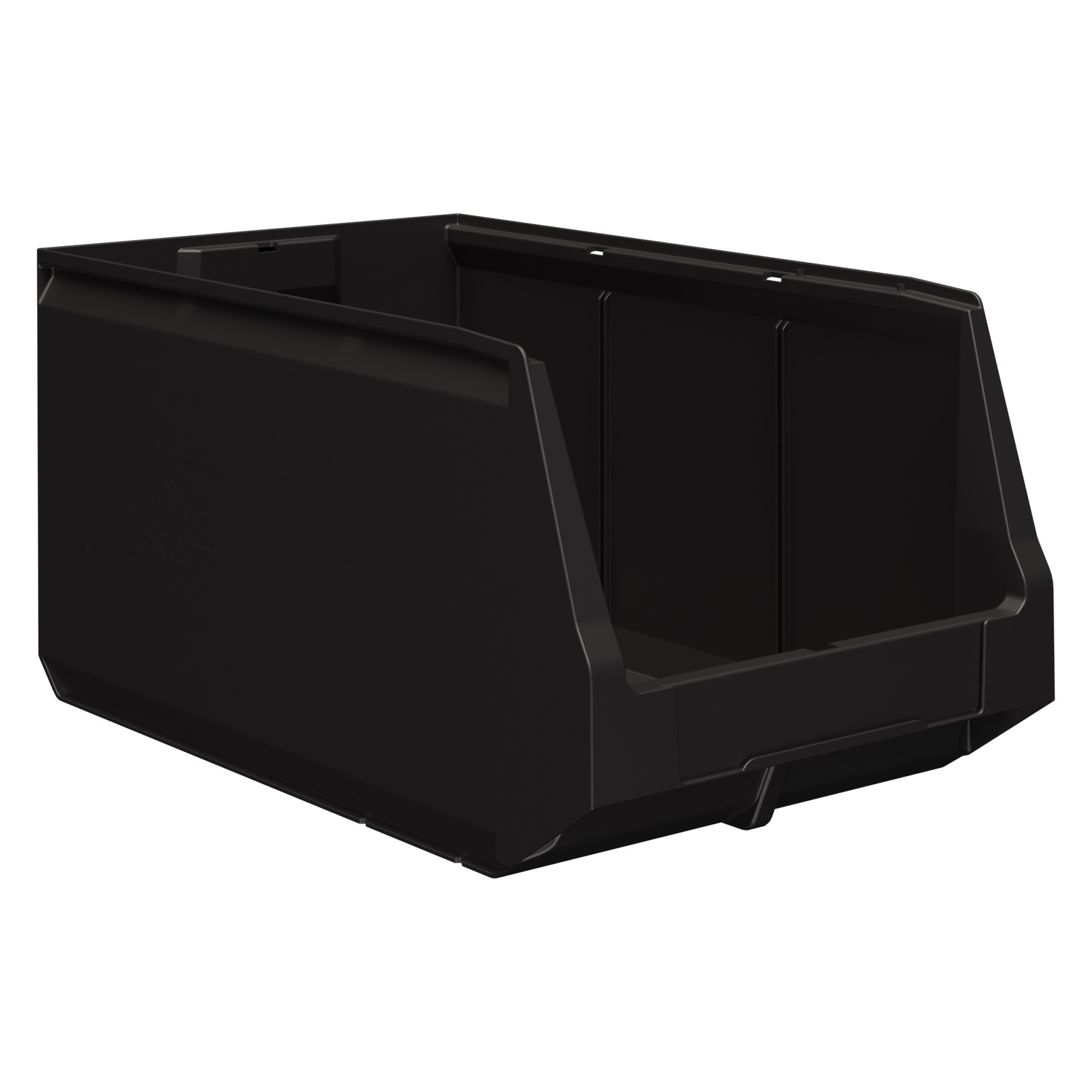Складской лоток Logic Store 500х300х250 мм iPlast чёрный ЭКО с отверстиями для перегородок N1 (12.407.1)