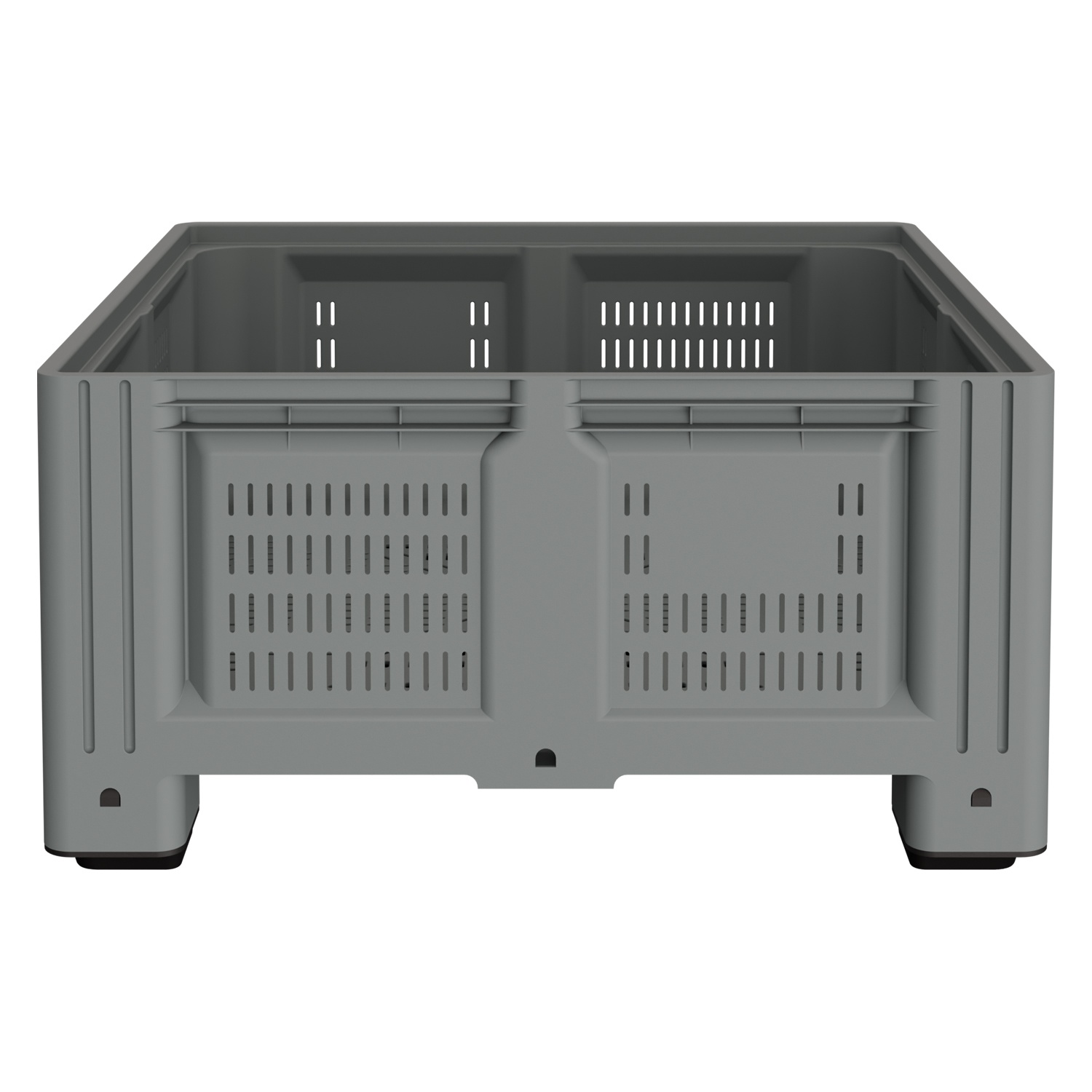 Большой контейнер 1130x1130x580 мм iPlast iBOX светло-серый c перфорированными стенками и дном, на ножках Большой контейнер 1130x1130x580 мм iPlast iBOX светло-серый c перфорированными стенками и дном, на ножках