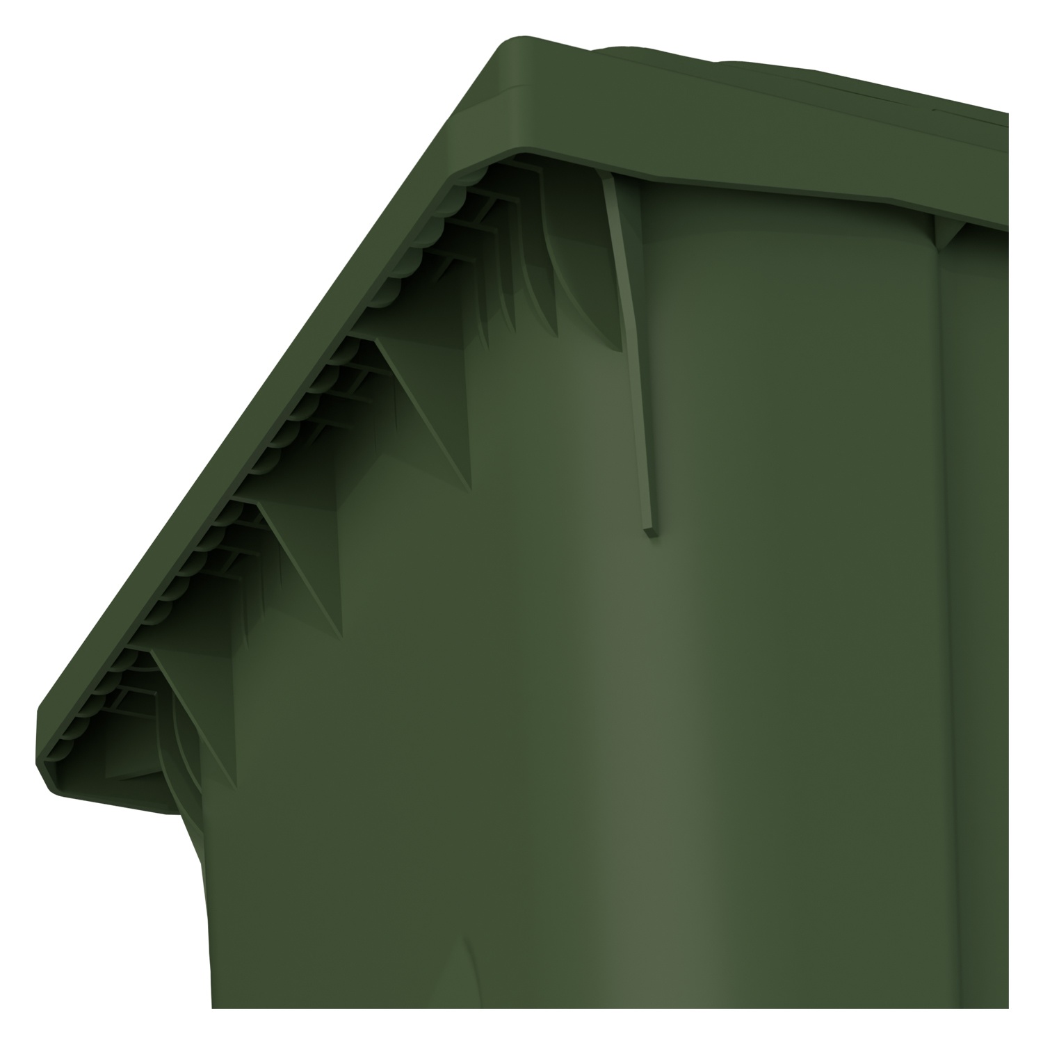 Мусорный контейнер 360 л iPlast зелёный 2-колёсный (д. 300 мм) с зелёной крышкой
