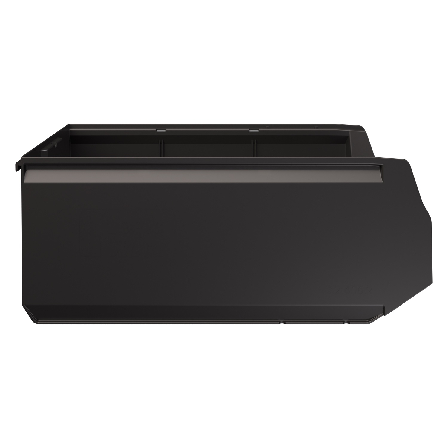 Складской лоток Logic Store 500х300х200 мм iPlast чёрный ЭКО с отверстиями для перегородок N2 (12.406.2)