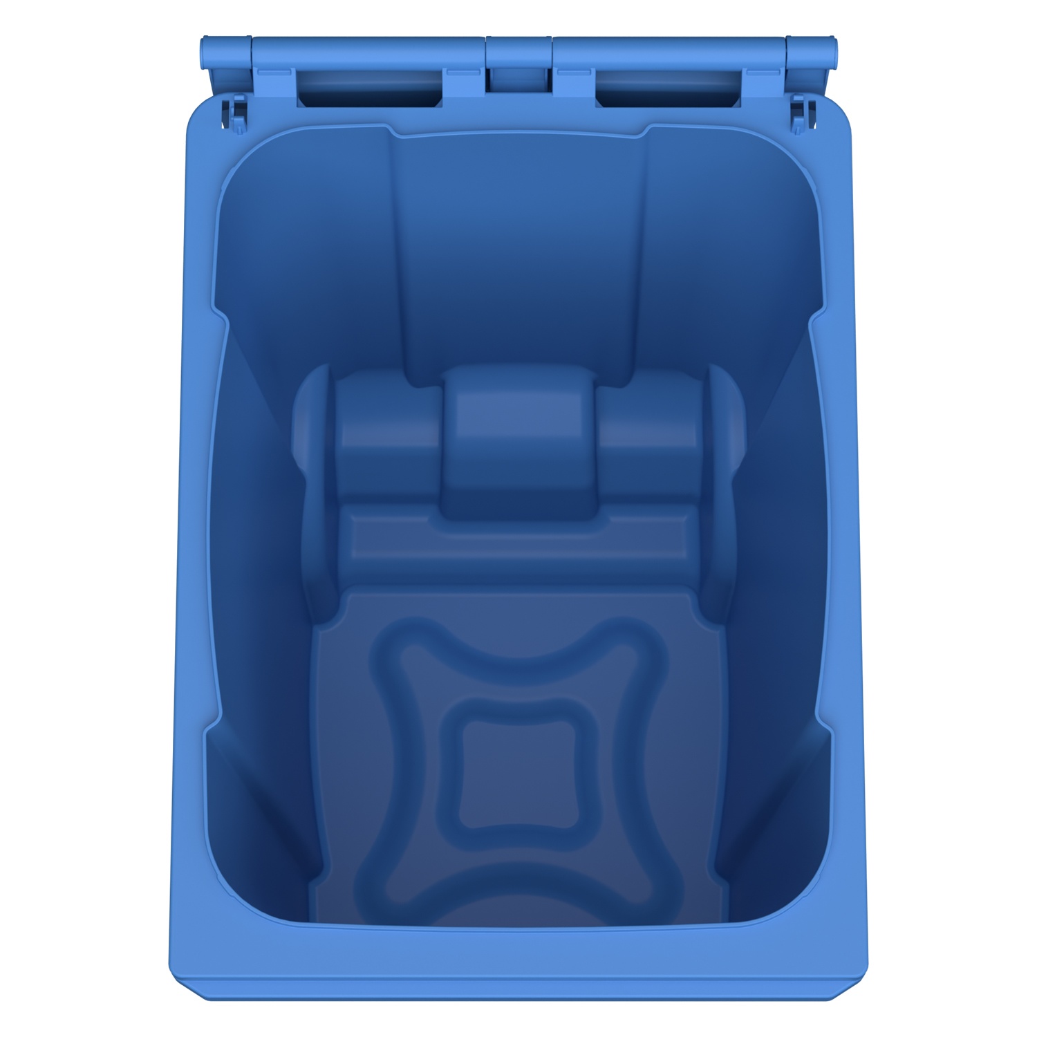 Мусорный контейнер 360 л iPlast тёмно-голубой 2-колёсный (д. 200 мм) с тёмно-голубой крышкой