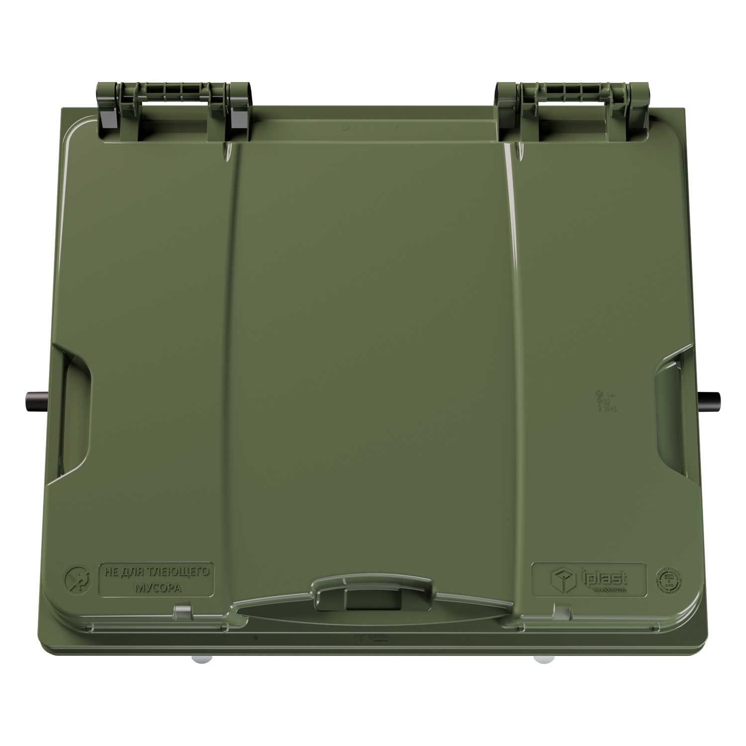 Мусорный контейнер 1100 л iPlast зелёный 4-колёсный с зелёной крышкой N1 (20.807.1)