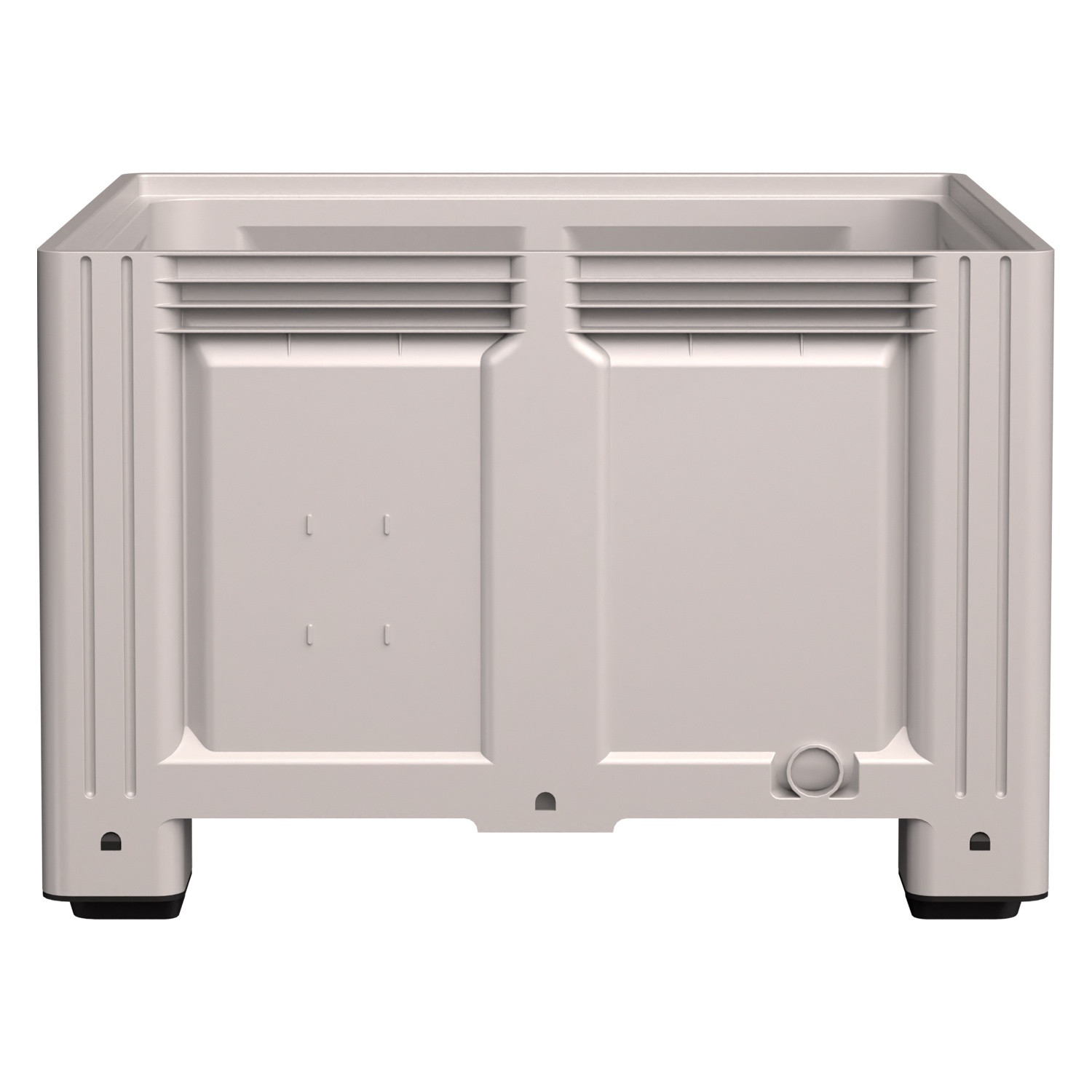 Большой контейнер 1130x1130x760 мм iPlast iBOX светло-серый со сплошными стенками и дном, на ножках