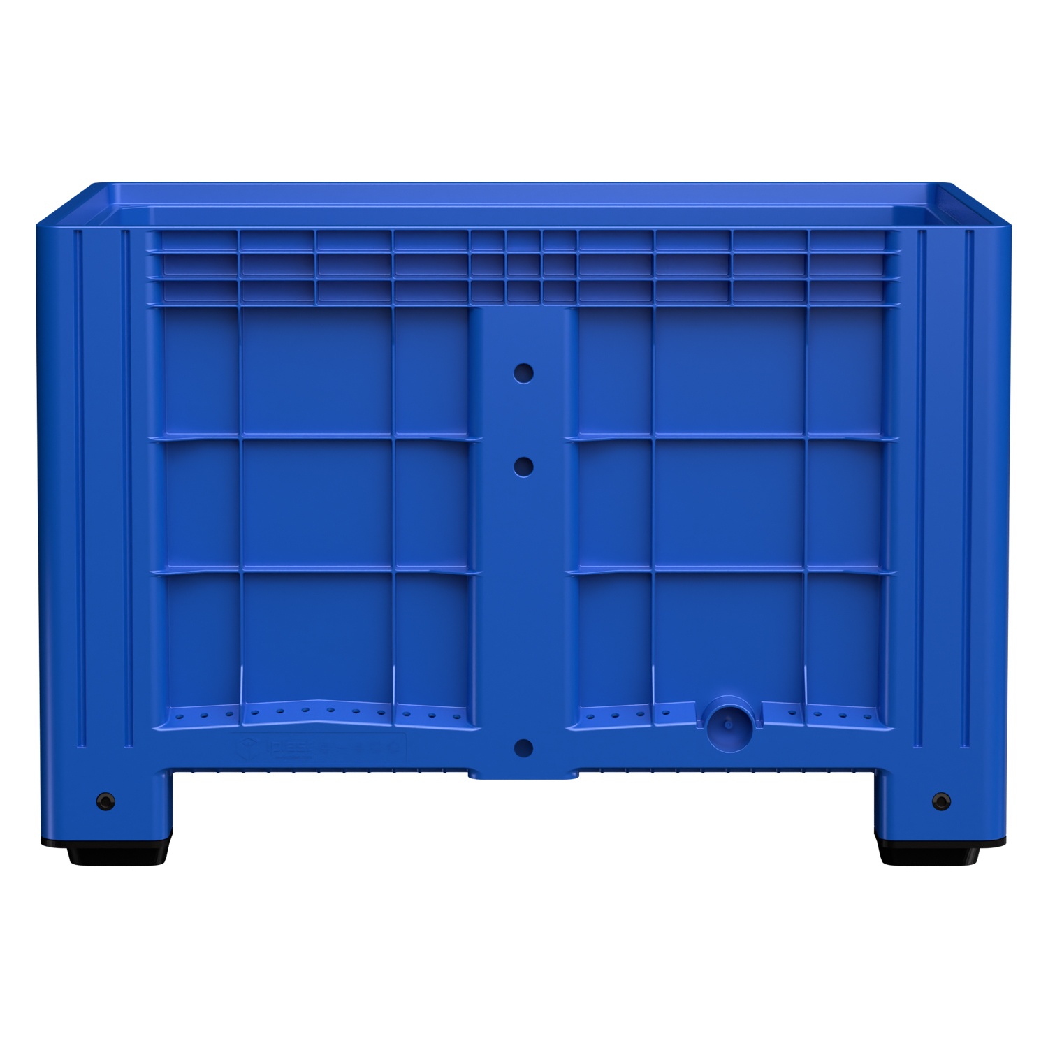 Большой контейнер 1200x800x800 мм iPlast iBOX голубой со сплошными стенками и дном, на ножках
