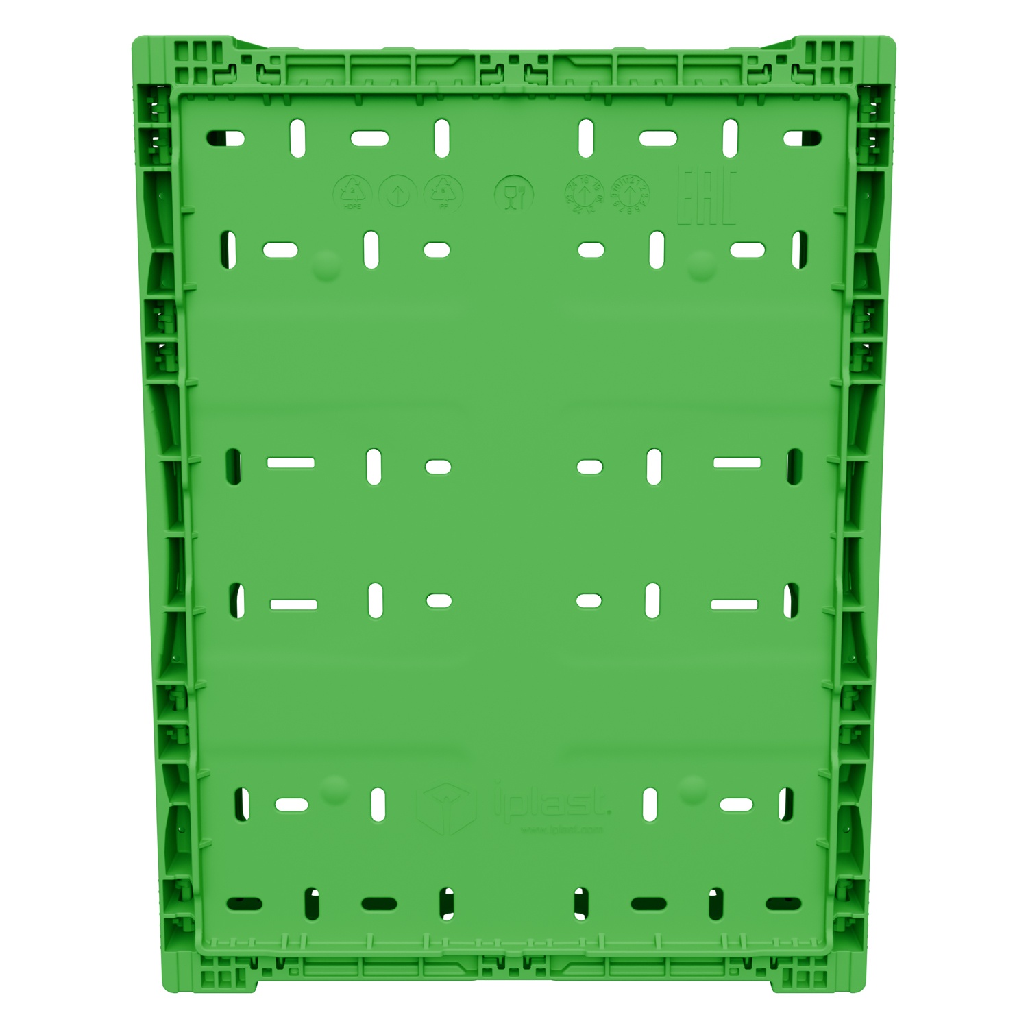 Складной ящик FC-4317 400х300х170 мм iPlast салатовый перфорированный