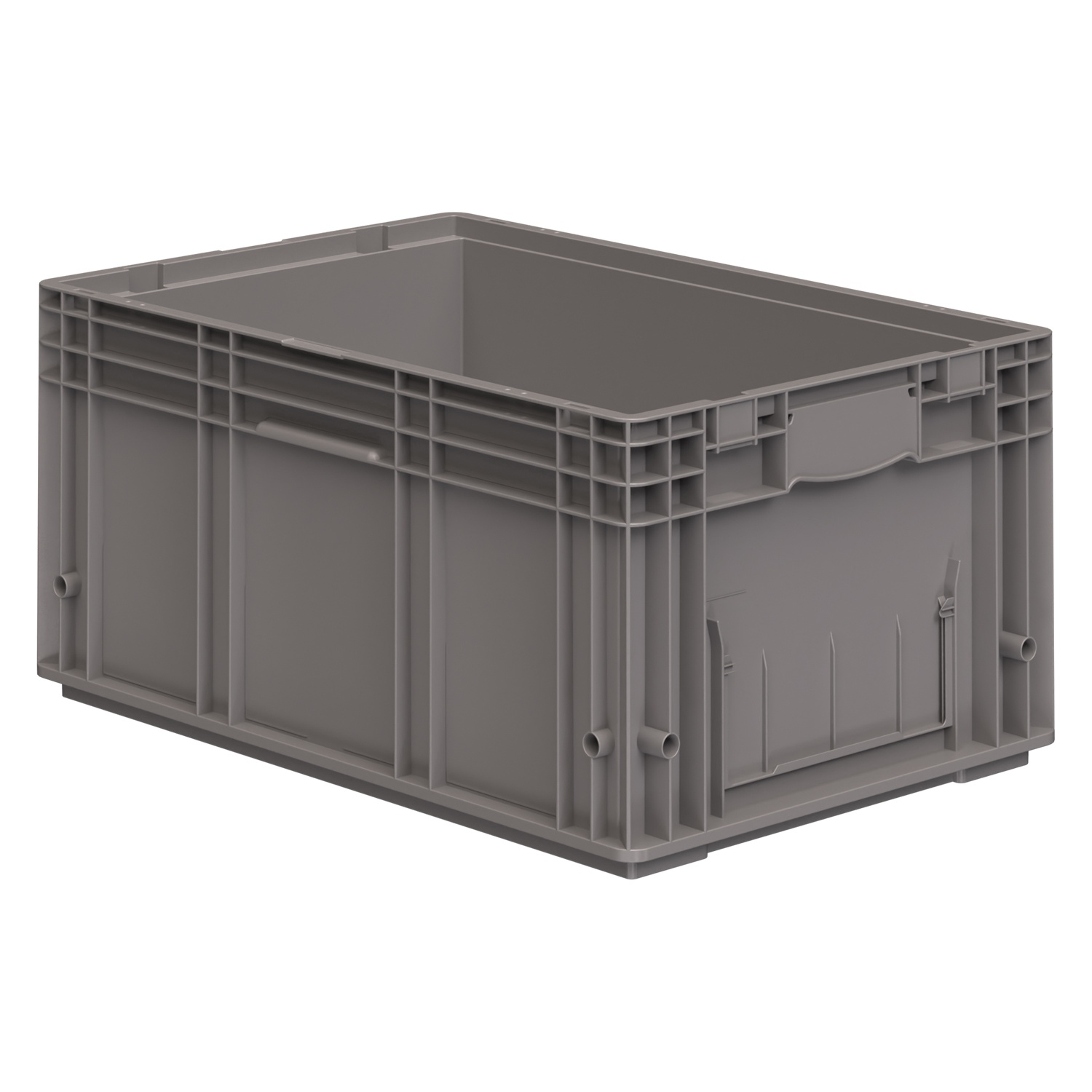 Ящик RL-KLT 6280 594х396х280 мм iPlast серый с дренажными отверстиями в дне Ящик RL-KLT 6280 594х396х280 мм iPlast серый с дренажными отверстиями в дне