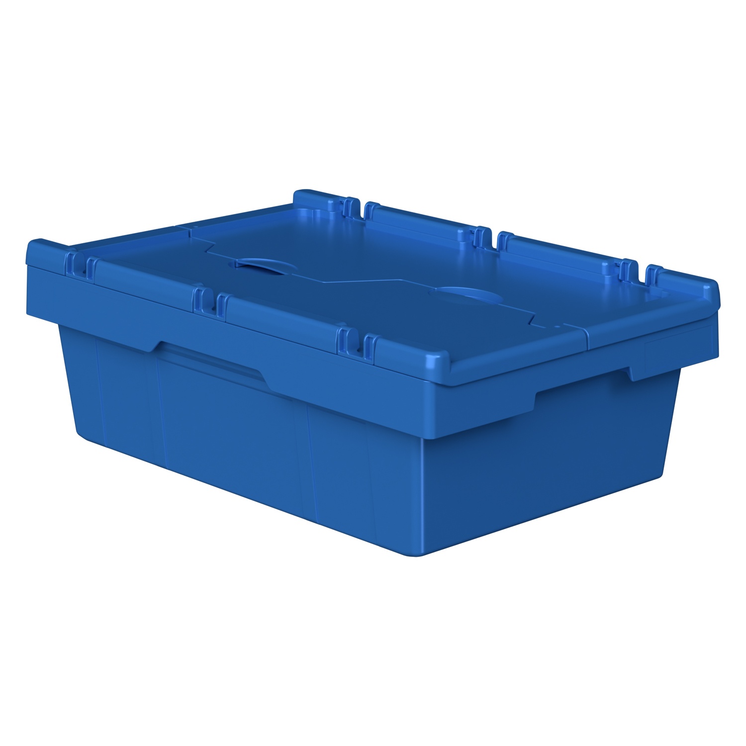 Вкладываемый контейнер INSTORE KV-6417 600х400х196 мм iPlast голубой со сплошным дном и распашной крышкой