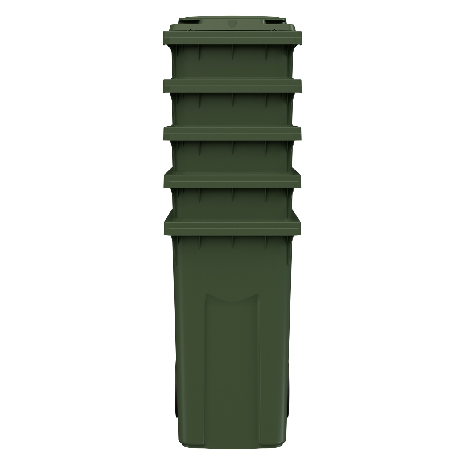 Мусорный контейнер 360 л iPlast зелёный 2-колёсный (д. 300 мм) с зелёной крышкой