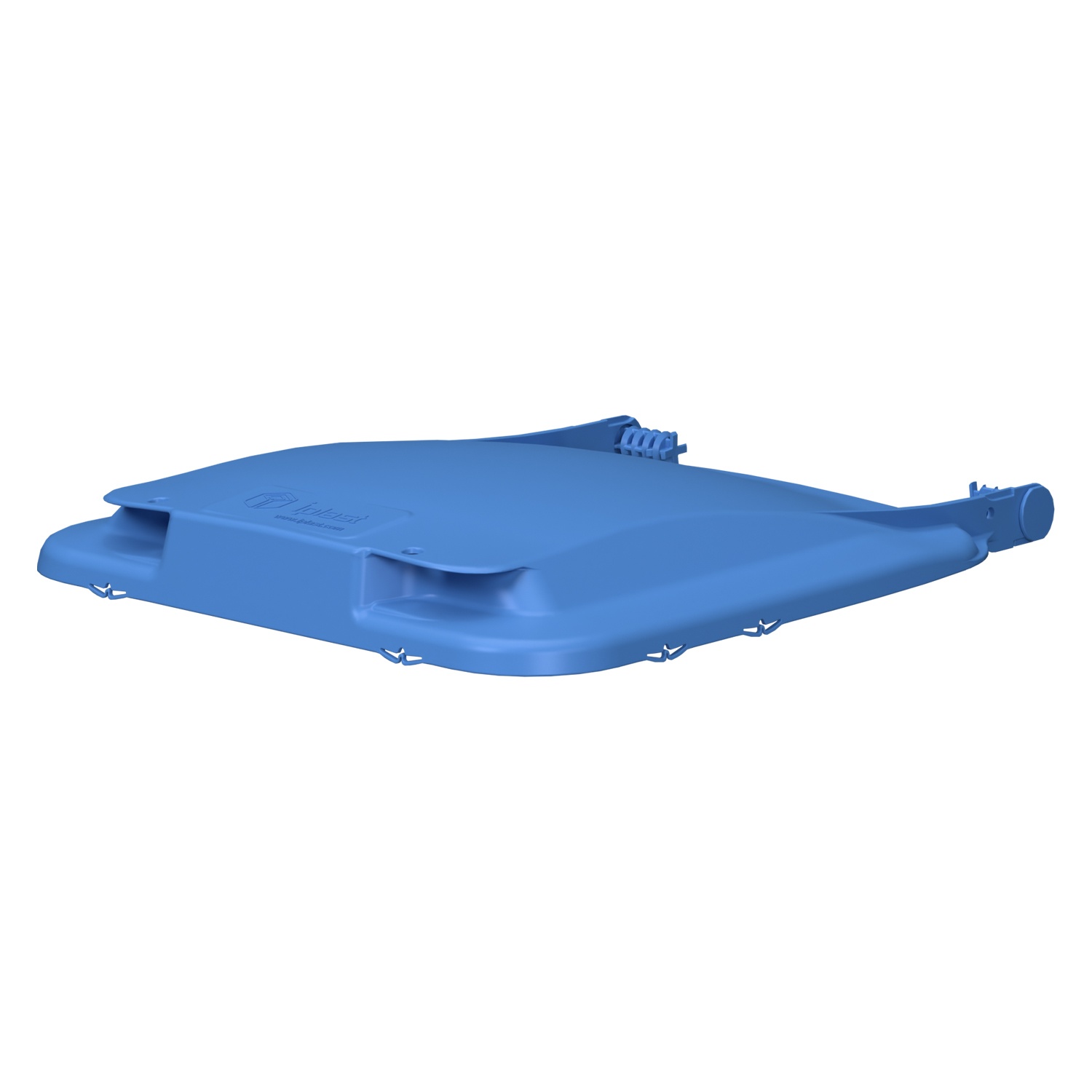 Крышка для мусорного контейнера 120 л (Light) iPlast тёмно-голубая c осями для крепления