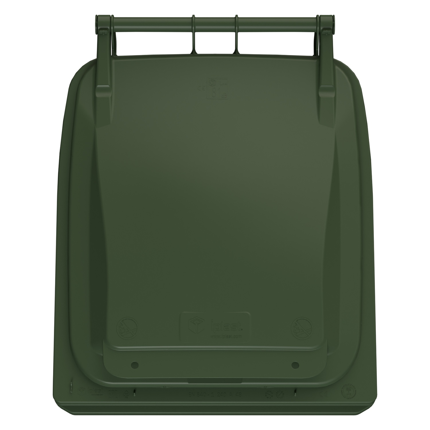 Мусорный контейнер 240 л iPlast зелёный 2-колёсный (д. 200 мм) с зелёной крышкой NEW (20.808) Мусорный контейнер 240 л iPlast зелёный 2-колёсный (д. 200 мм) с зелёной крышкой NEW (20.808)