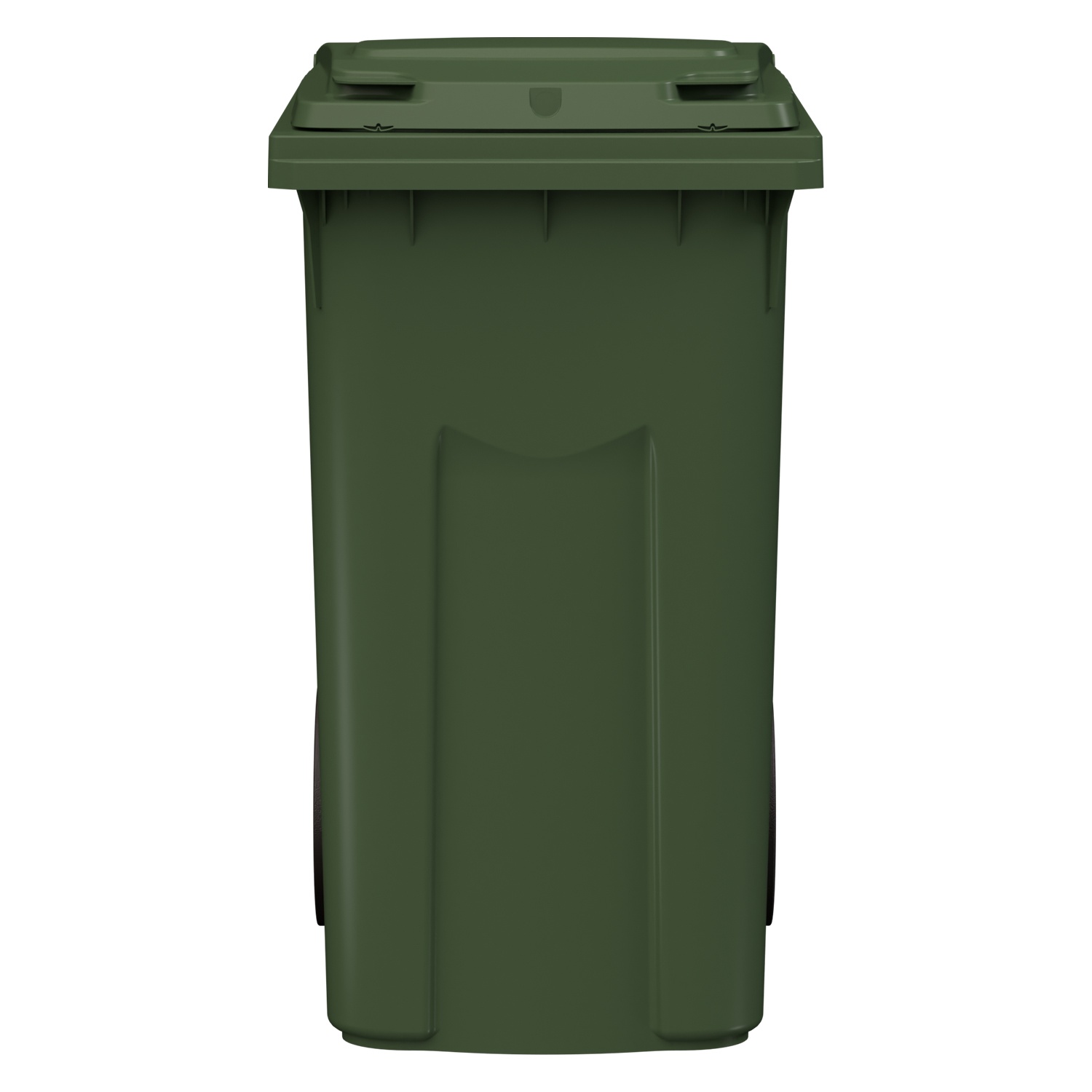 Мусорный контейнер 360 л iPlast зелёный 2-колёсный (д. 300 мм) с зелёной крышкой
