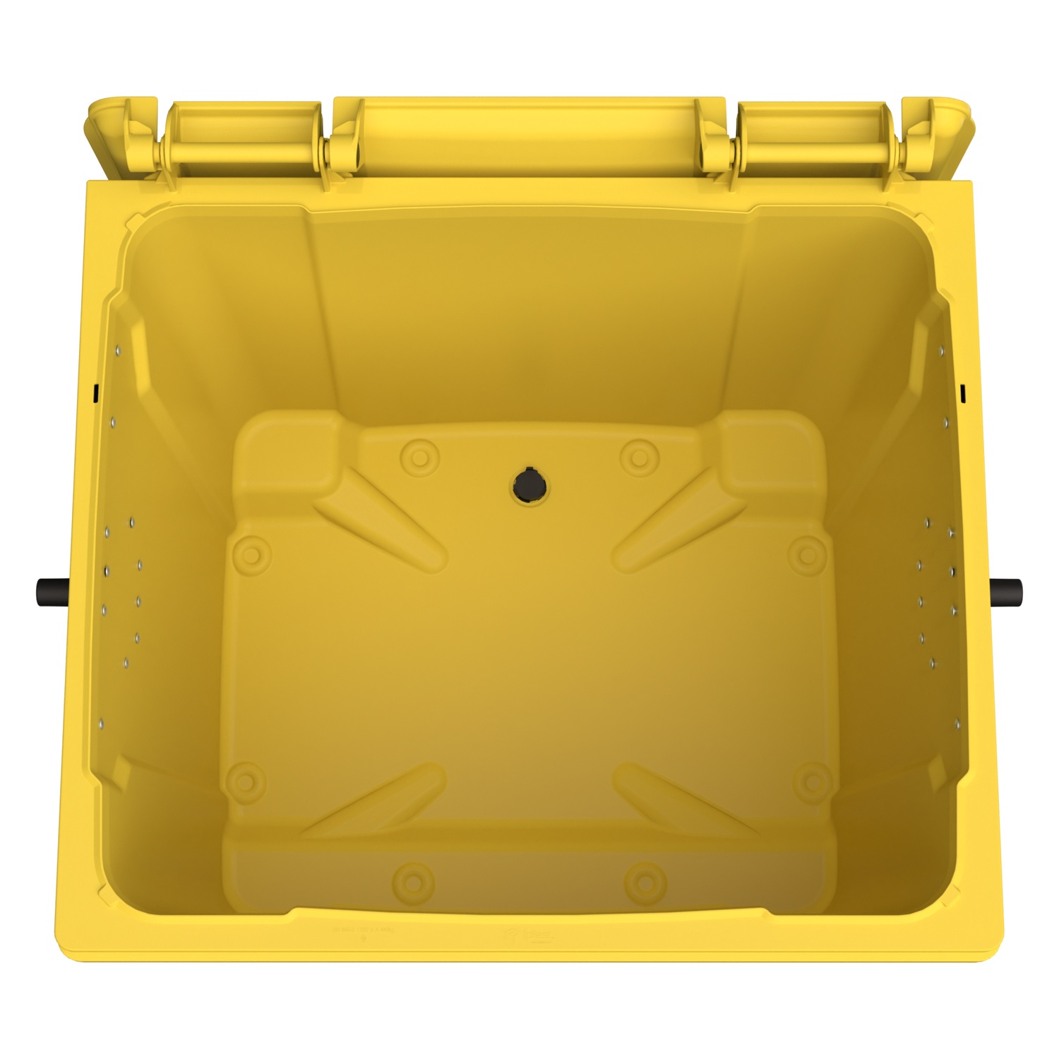 Мусорный контейнер 1100 л iPlast жёлтый 4-колёсный с жёлтой крышкой N2 (20.807.2)